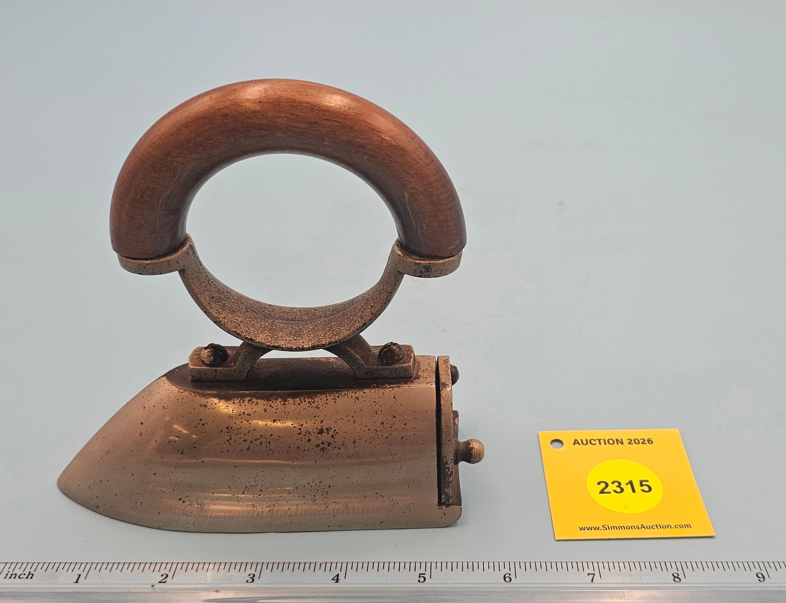 Ox Tongue, hinged gate, wood handle L 5 1/4, no slug: Ox Tongue, hinged gate, wood handle L 5 1/4, no slug