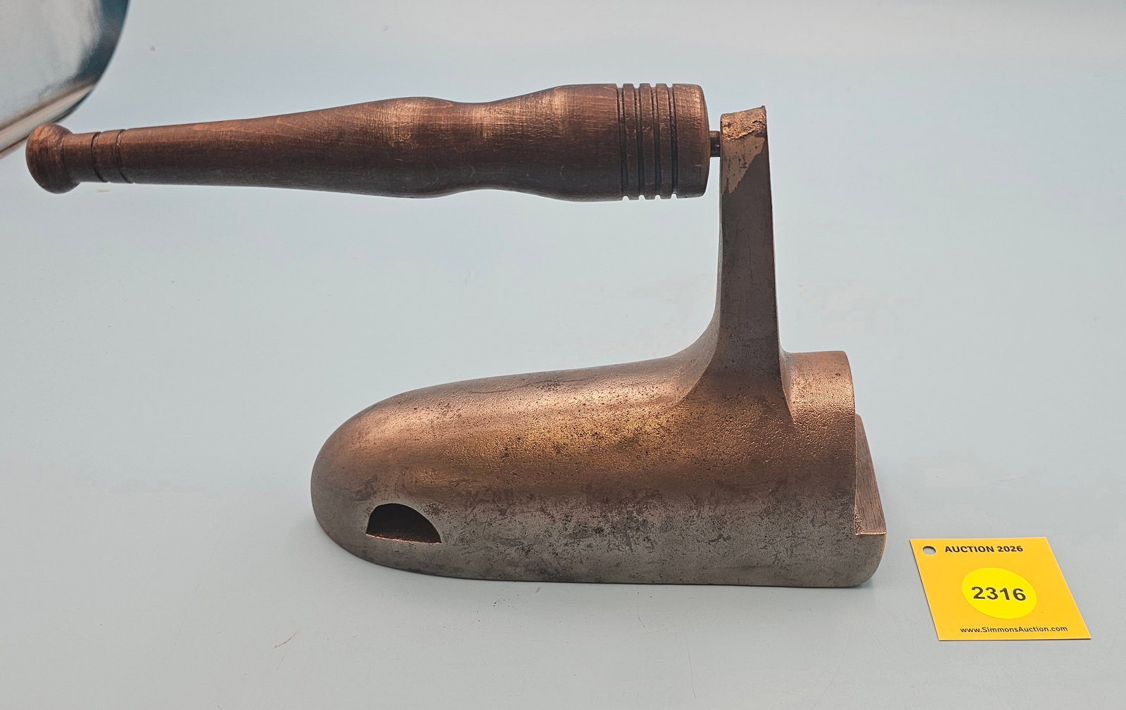 Ox Tongue, slug or gas jet heated, open back, front vents L 8 1/4" - 3