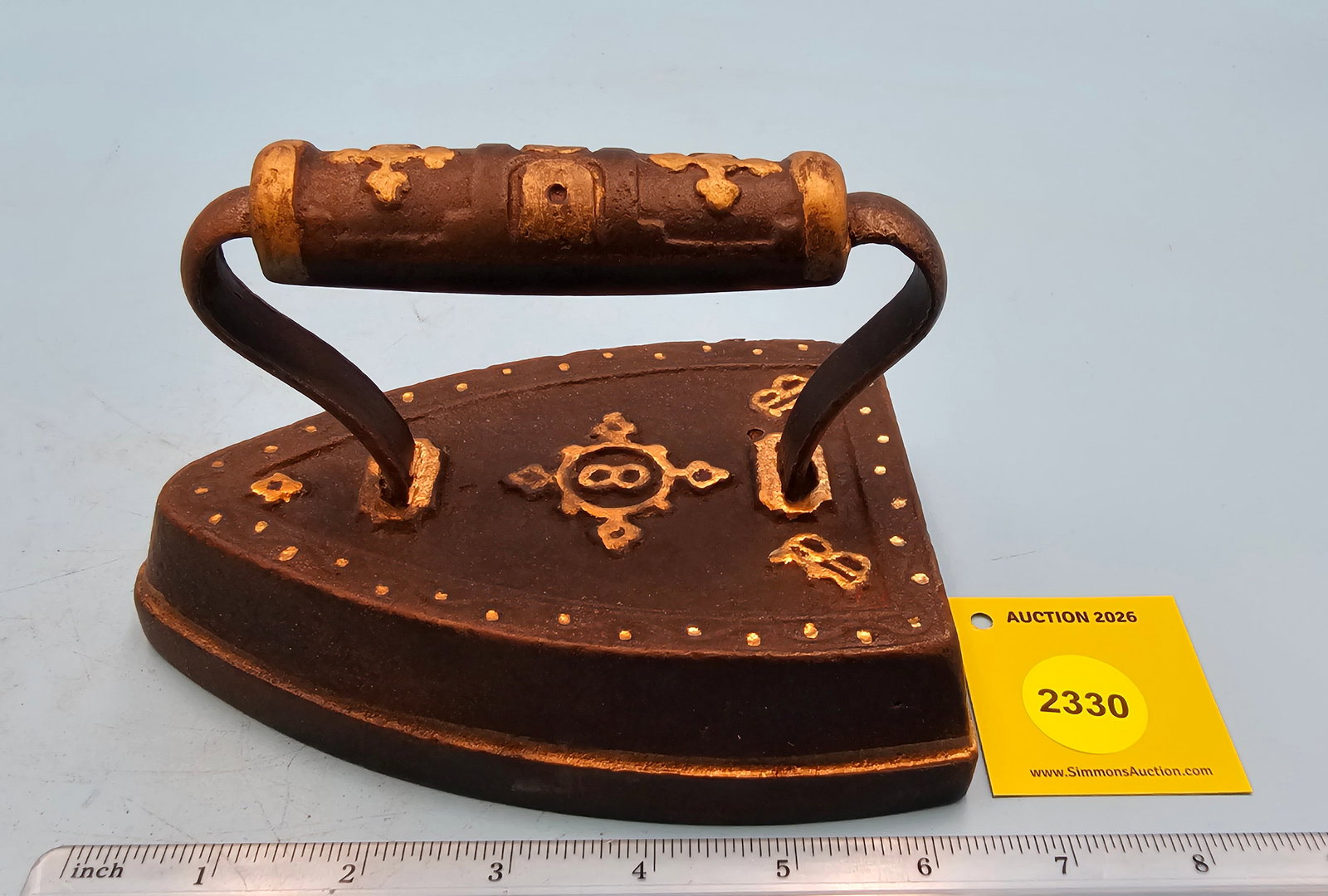Cast, gold decoration w/"8", L 6 3/8": Cast, gold decoration w/"8", L 6 3/8"