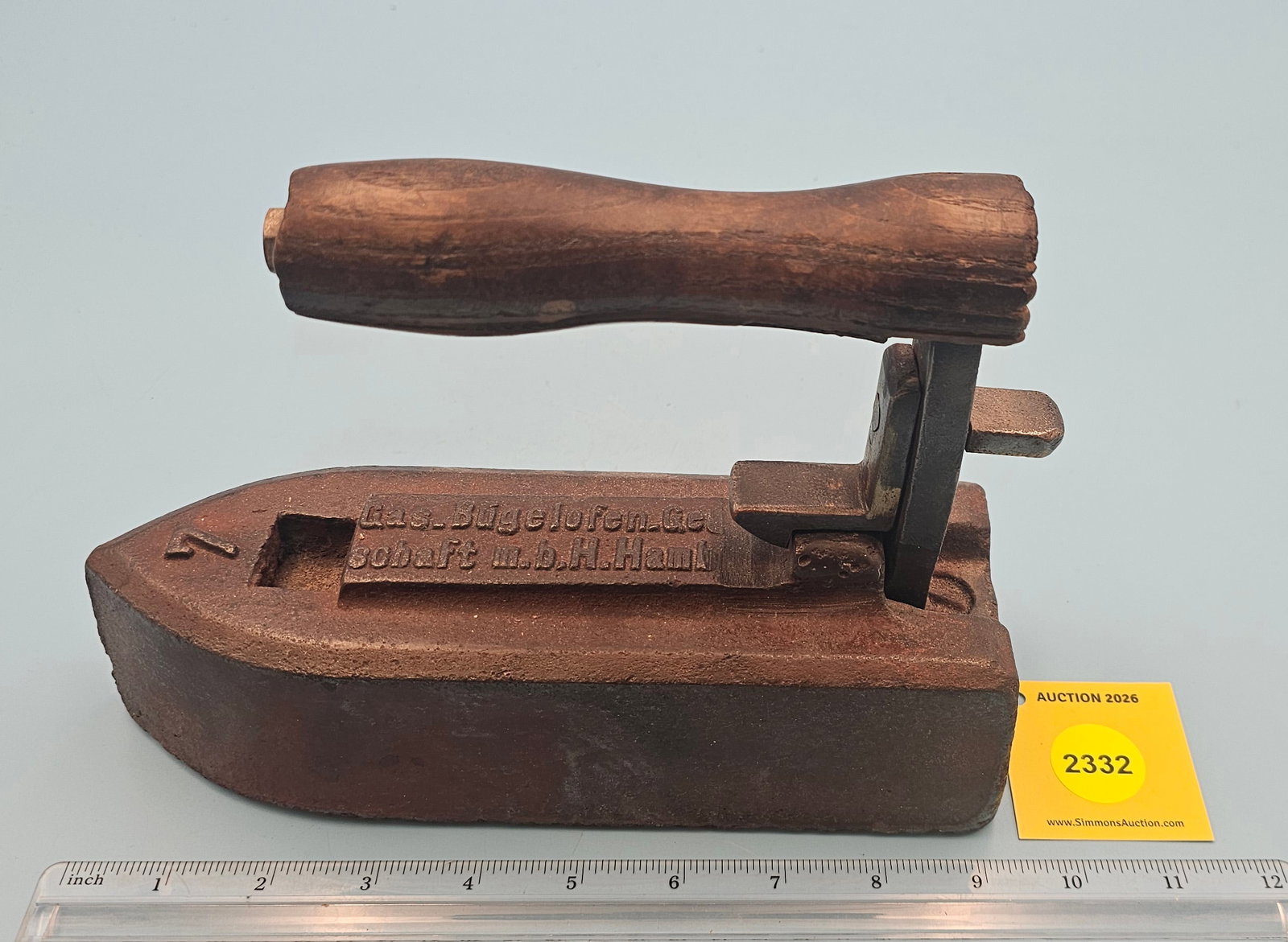 Tailor Iron, Gas. Bugelofen. Ge ** Schaft M.B.H.Haml No 7, L 9 1/4" (1 of 2)