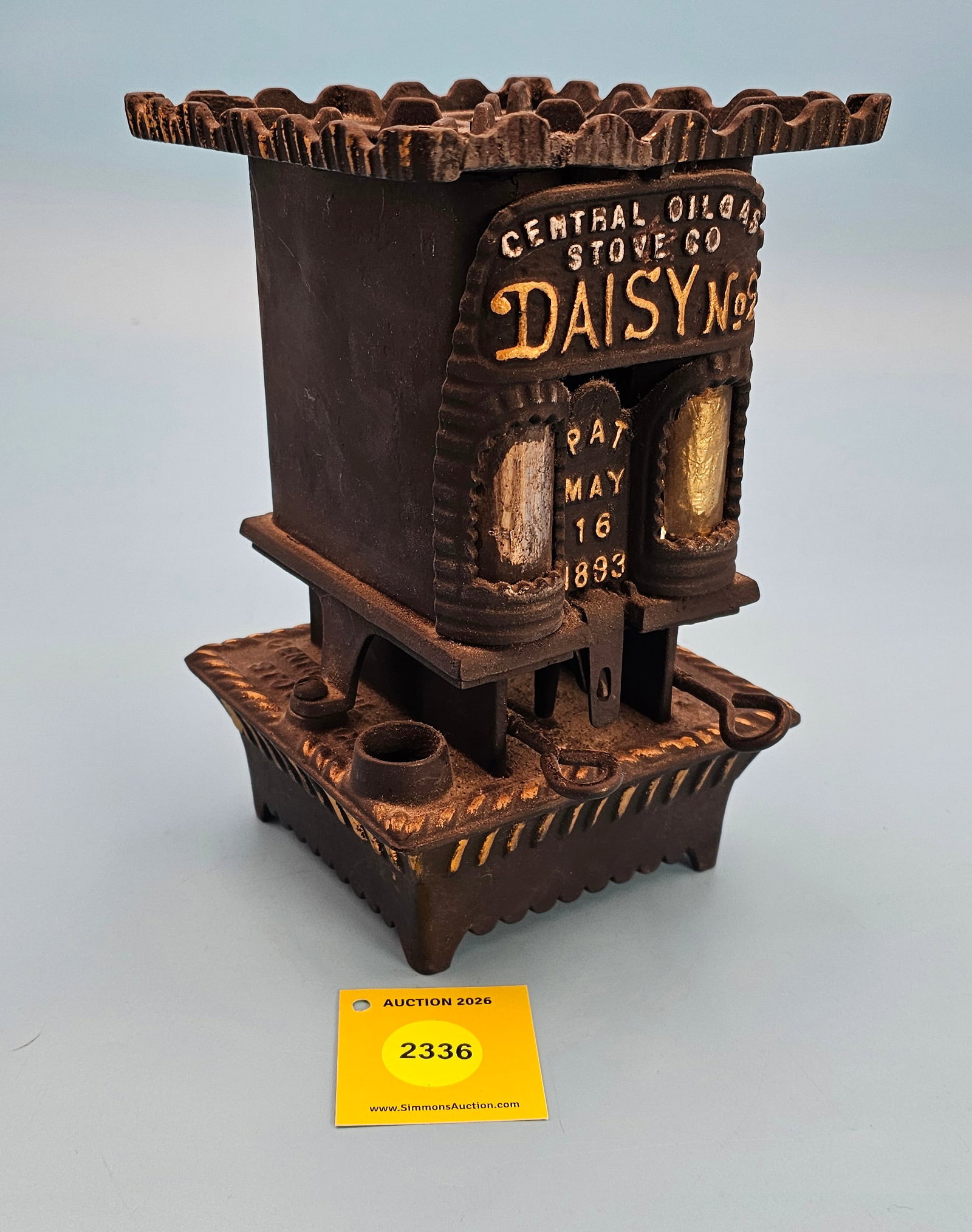 Heater, Central Oil Gas Stove Co, Daisy No 2, Pat May 16, 1893 (1 of 1)