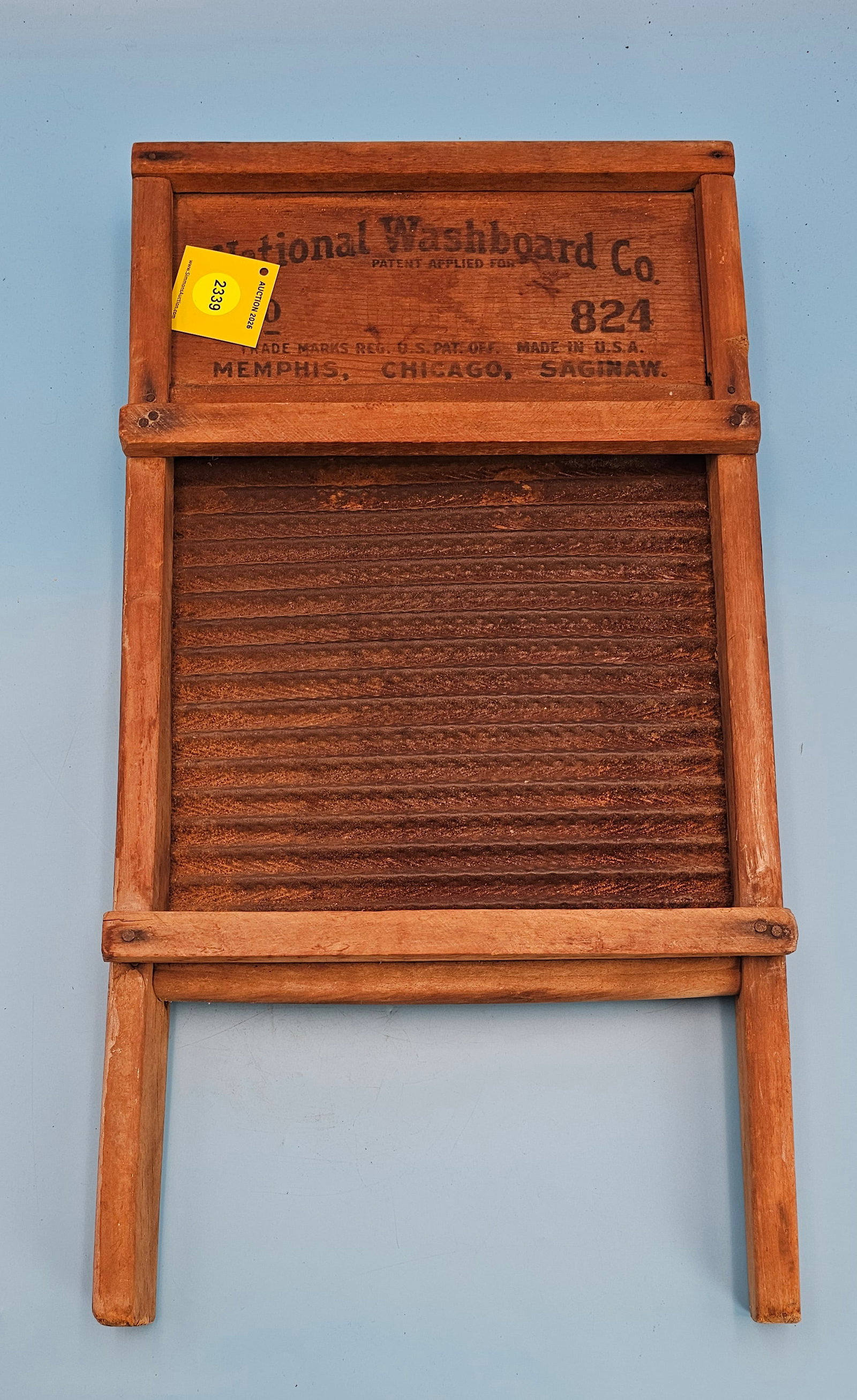 Wooden/Metal Washboard, National Washboard Co., No 824, Trademarks Reg. U.S. Pat. Off. Made in th... (1 of 1)