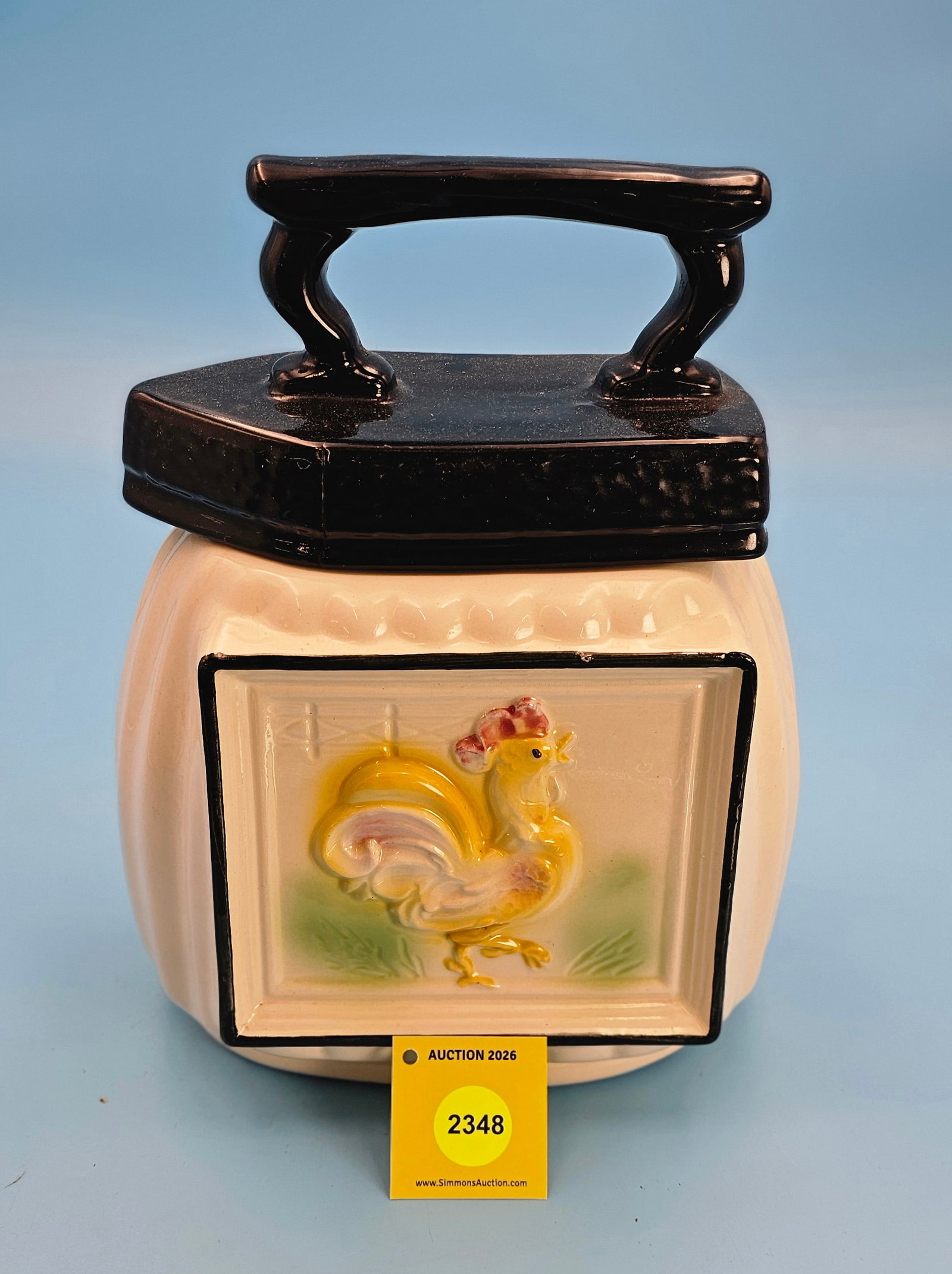 American Bisque Iron and Rooster Cookie Jar (1 of 1)