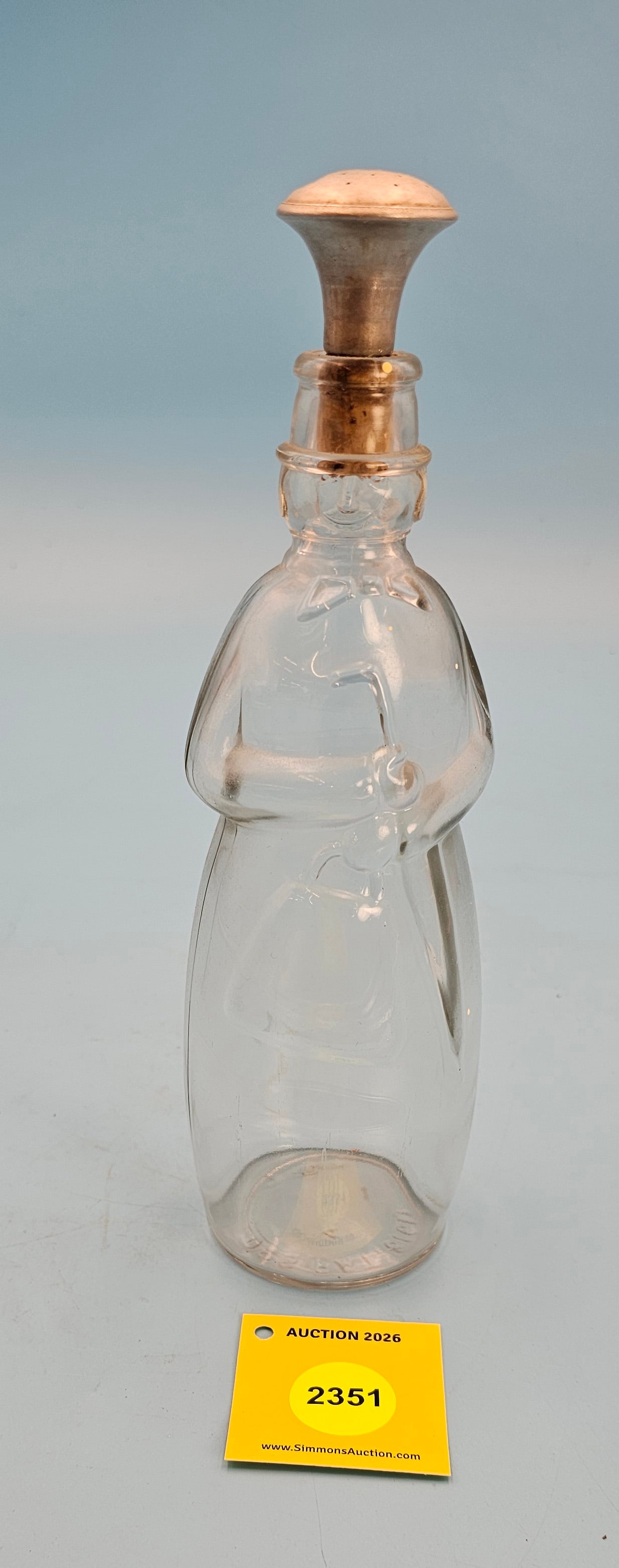 Carrie Nation Vinegar glass bottle w/sprinkle top 8 3/4" (1 of 1)