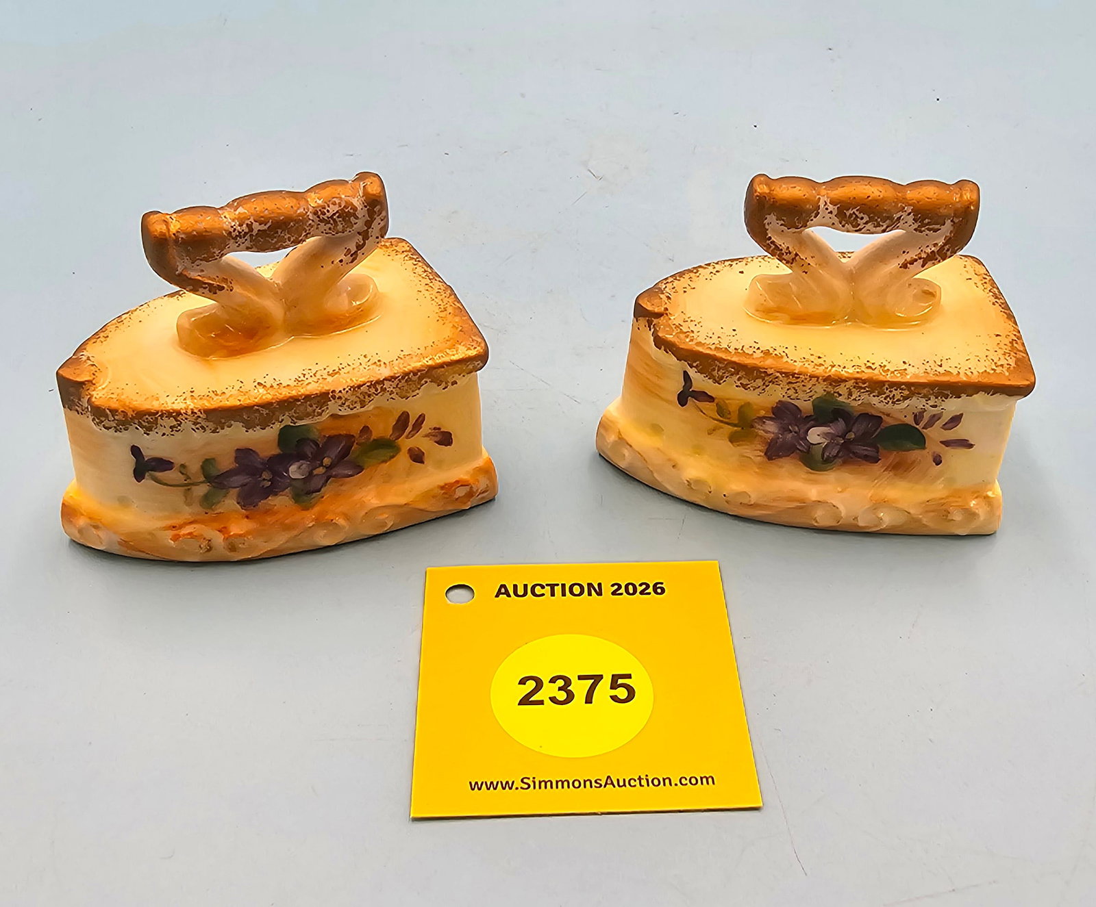 Set of 2 yellow iron figurines, Japan Imported (1 of 1)