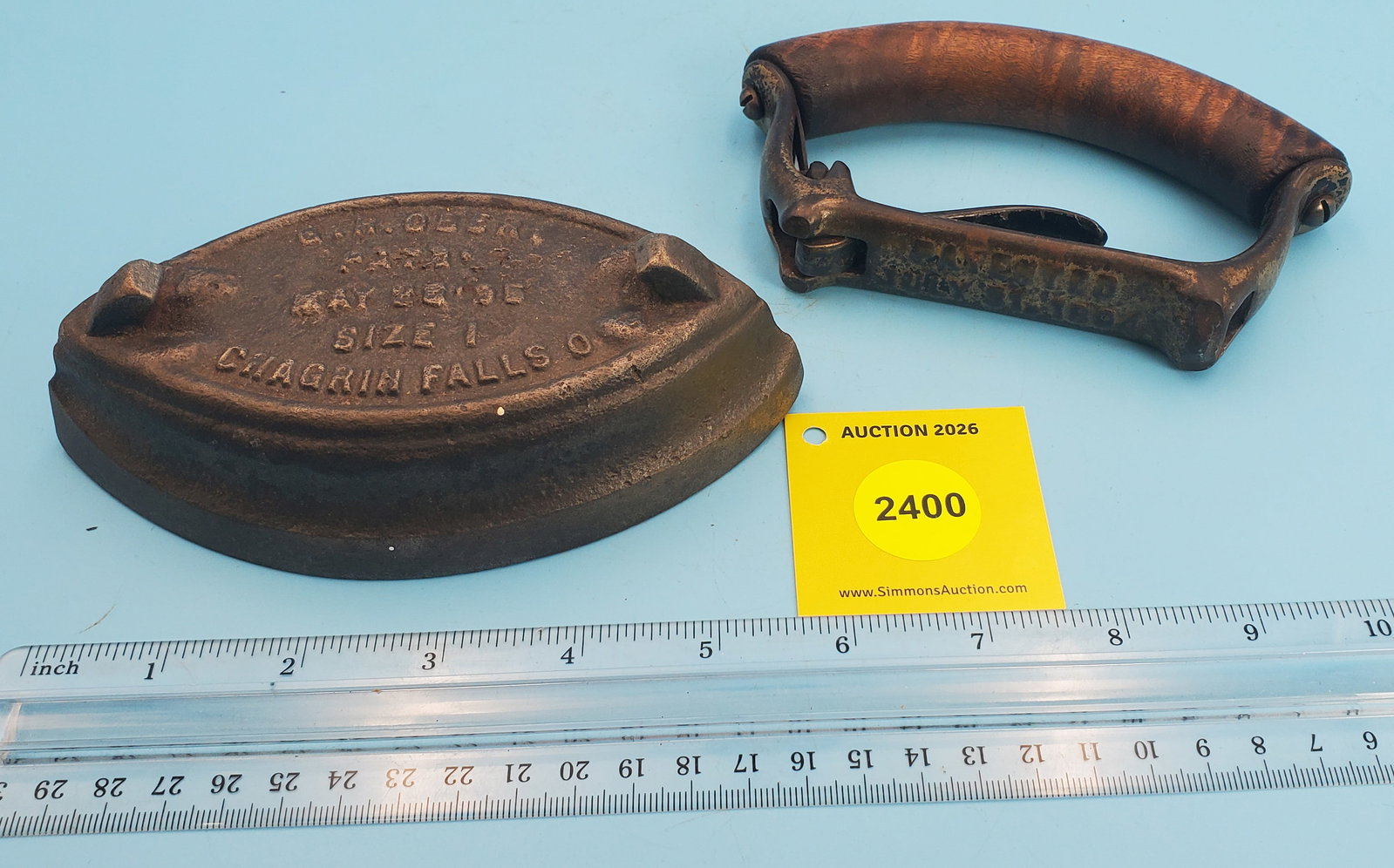 G.H. Ober, Patd' May 28 '95, Chagrin Falls O, Size 1, cold handle patented July 31, 1894 - 2