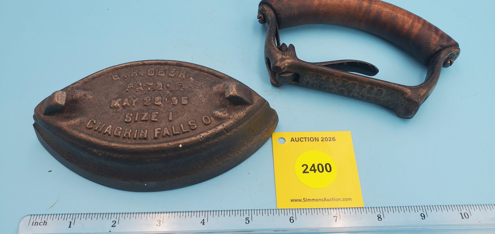 G.H. Ober, Patd' May 28 '95, Chagrin Falls O, Size 1, cold handle patented July 31, 1894 - 3