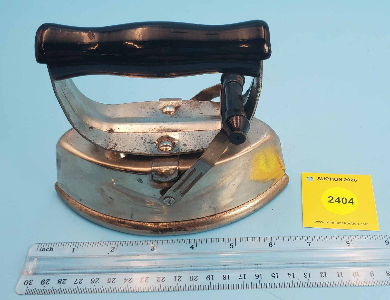 Cold Handle, Asbestos Sad Iron, about 1900, L 6 1/2": Cold Handle, Asbestos Sad Iron, about 1900, L 6 1/2"