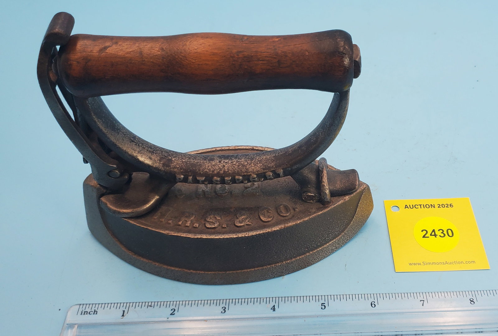 Cold handle, Sensible N.R.S. & Co., No 2, L 6 1/2": Cold handle, Sensible N.R.S. & Co., No 2, L 6 1/2"