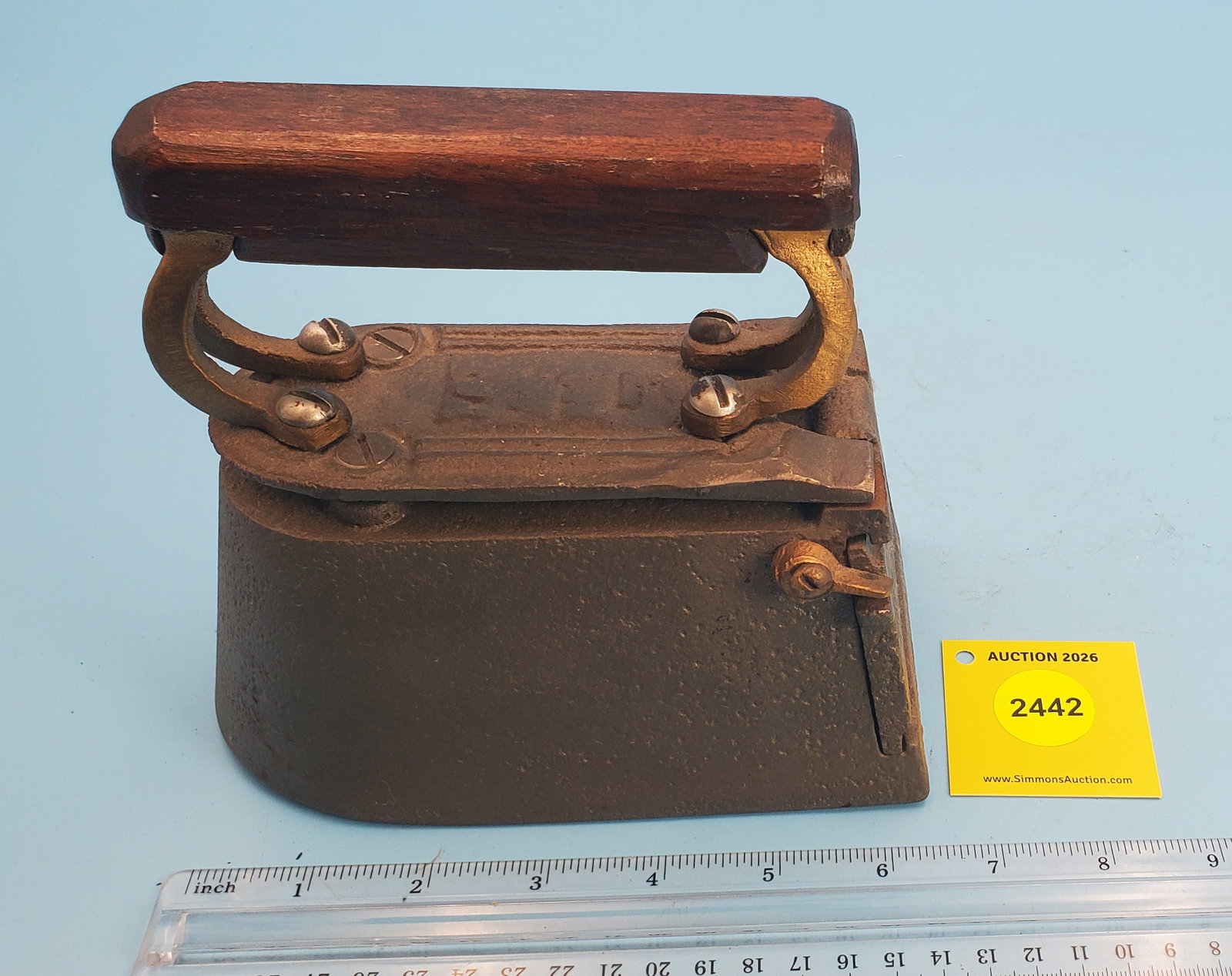 Hat, slug w/sliding door, No 1, L 6 3/4" wood handle (1 of 4)