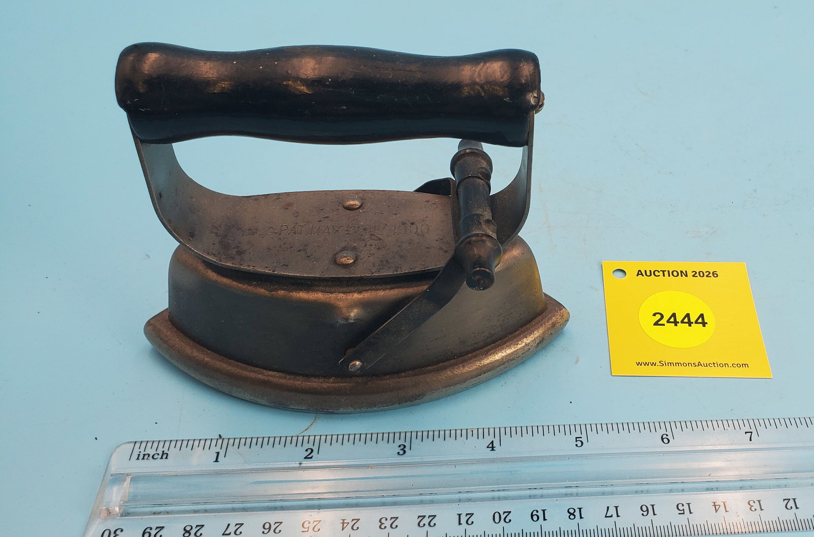 Two Piece, Asbestos Sad Iron, Pat May 22, 1900, L 4 7/8" (1 of 3)