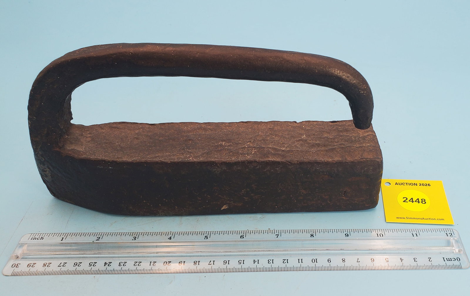Tailor Iron, Wrought, no markings, L 10" (1 of 2)