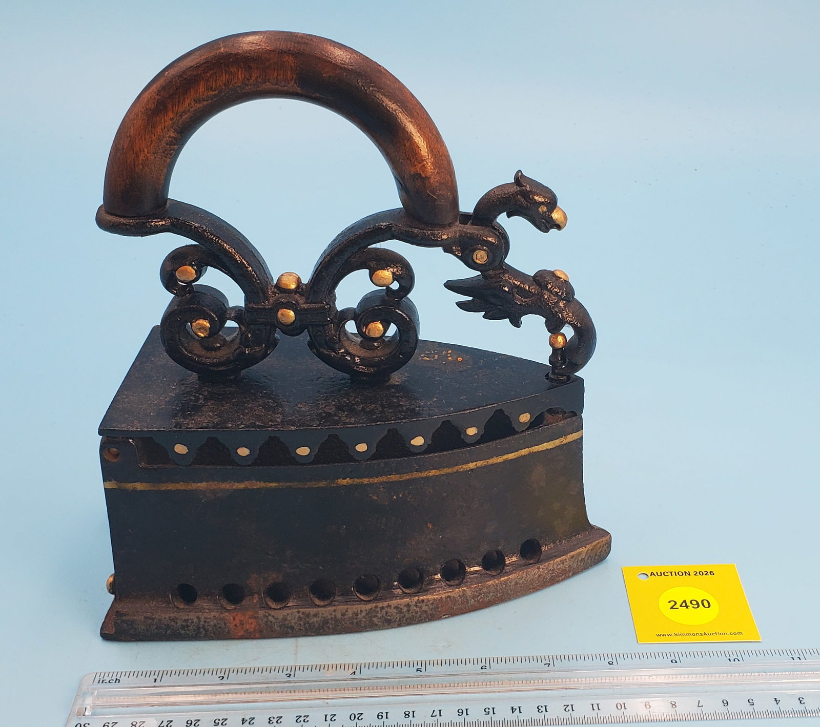 Charcoal, black w/gold details, eagle head latch, L 8 1/4": Charcoal, black w/gold details, eagle head latch, L 8 1/4"