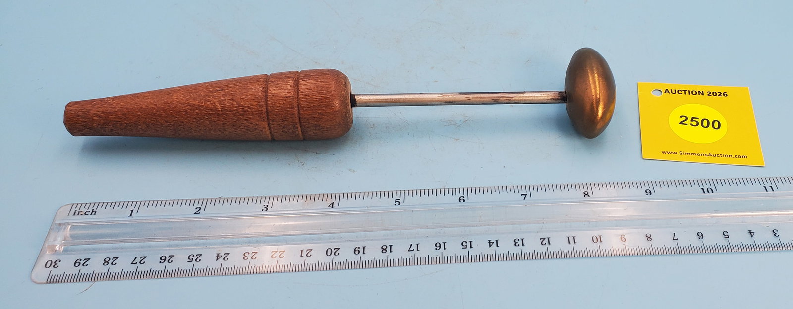 Egg, Brass w/wooden handle, Egg 2": Egg, Brass w/wooden handle, Egg 2"
