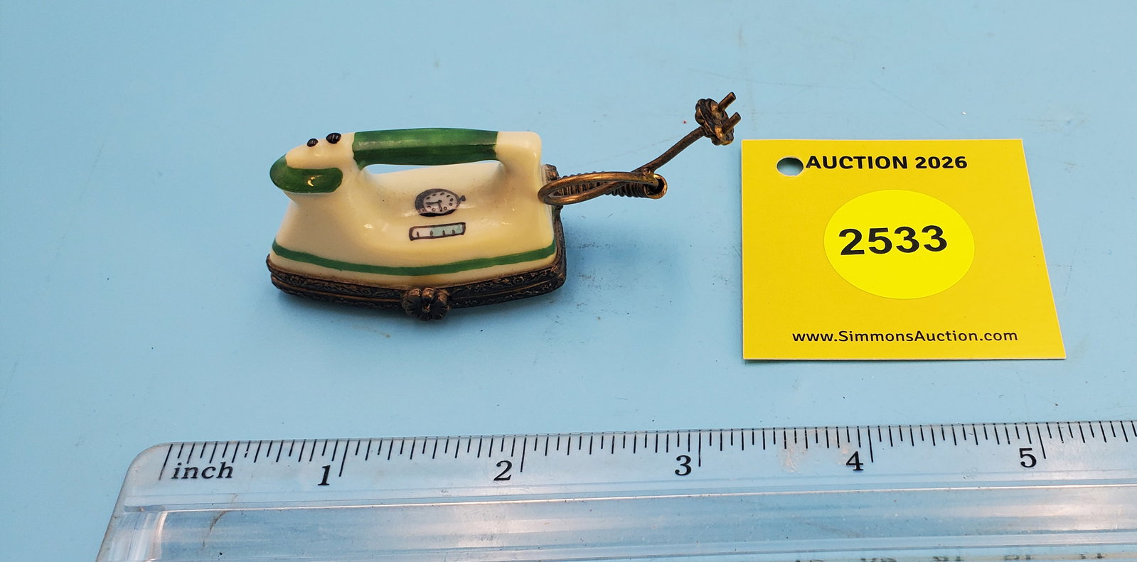 Pin Holder, French, Limoges, china, L 1 3/4": Pin Holder, French, Limoges, china, L 1 3/4"