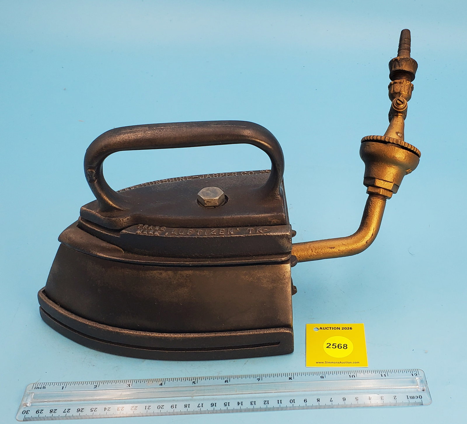 Natural Gas, Sunshine-Jasper Co. NY, Trademark Luftizen, TK-16, about 1900, L 8 1/2": Natural Gas, Sunshine-Jasper Co. NY, Trademark Luftizen, TK-16, about 1900, L 8 1/2"