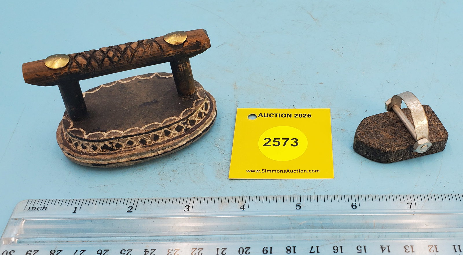 Lot of 2 stone toy irons (1 of 1)