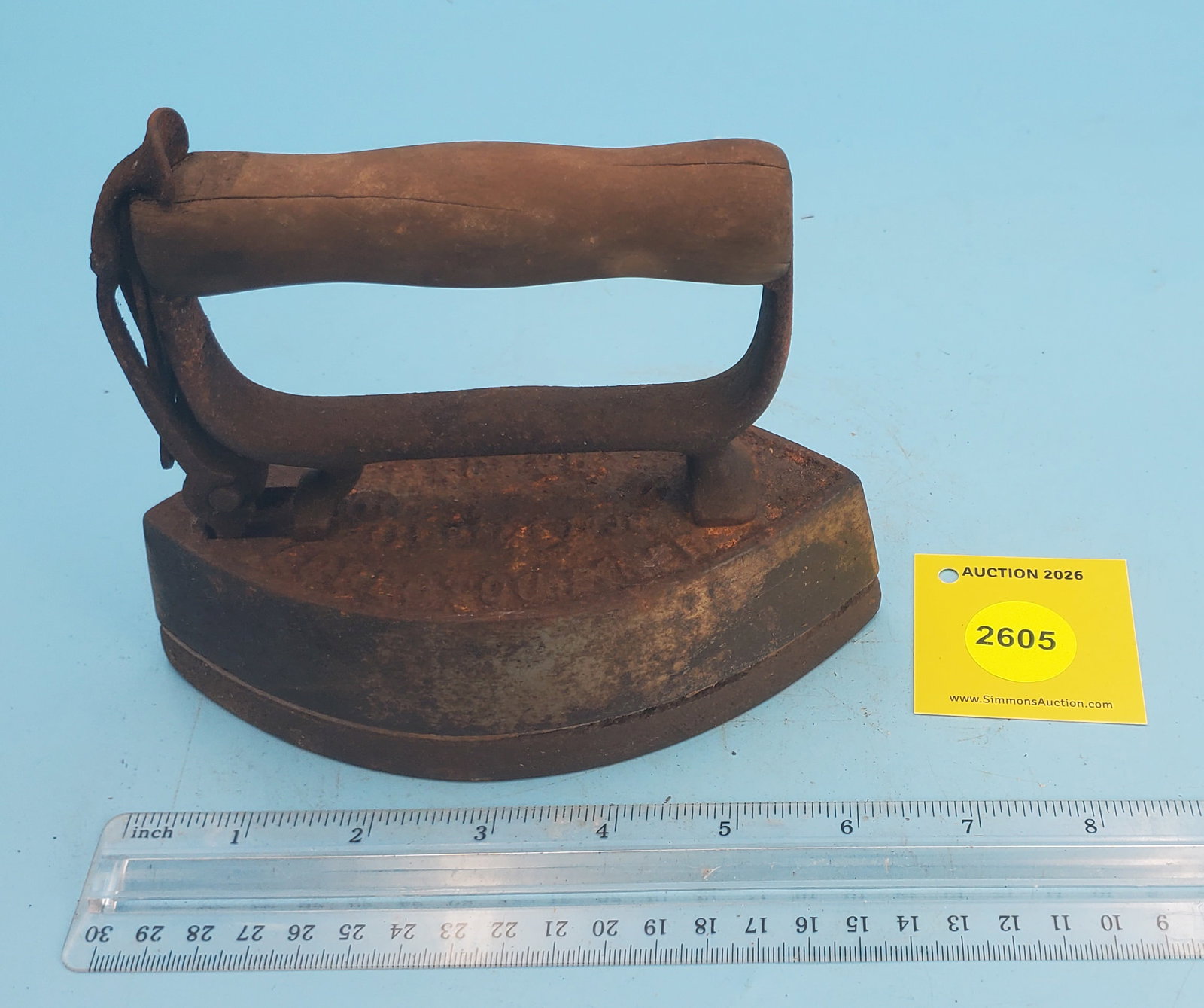 Cold handle, illegible markings, L 6 1/2": Cold handle, illegible markings, L 6 1/2"