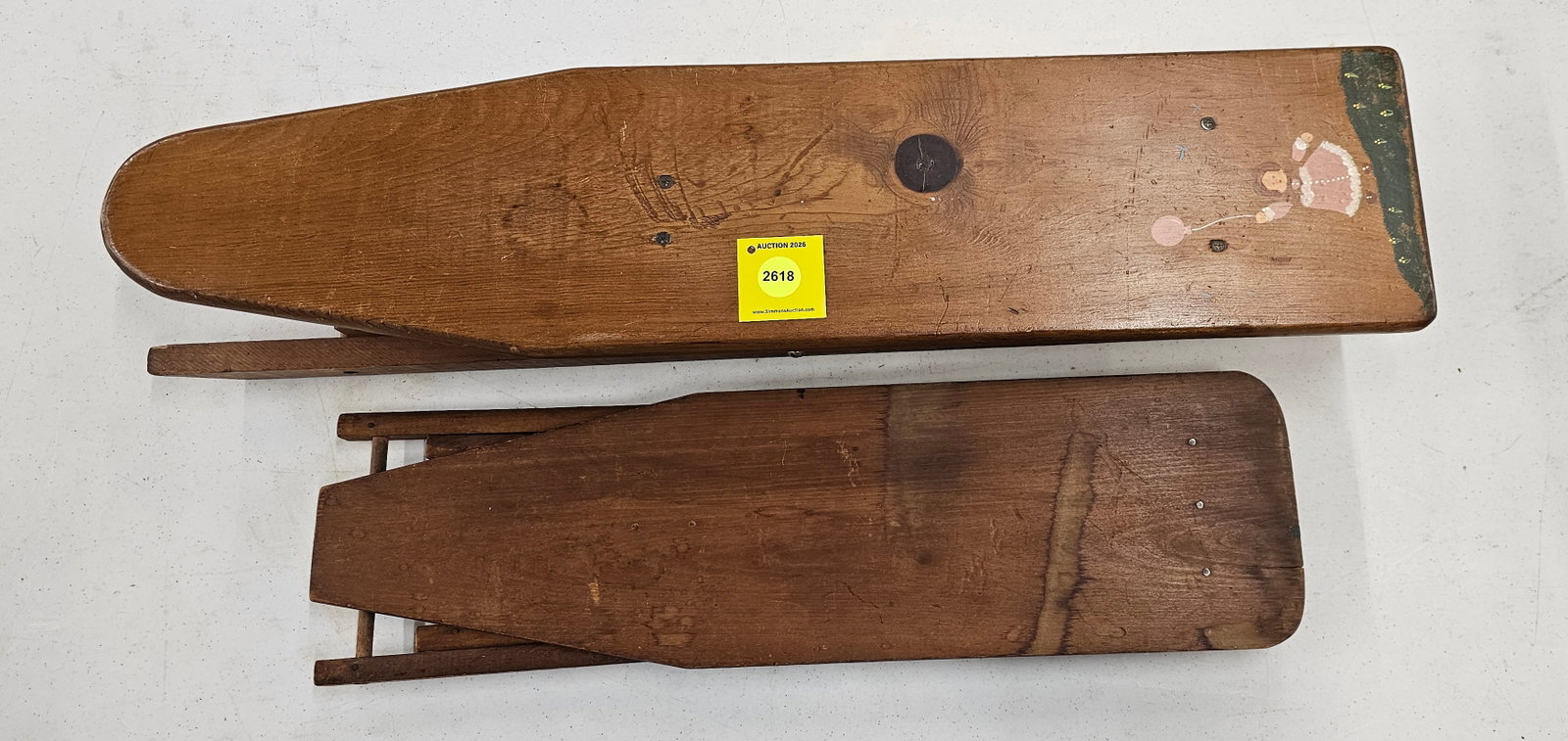 Lot of 2, small wooden children's ironing boards: Lot of 2, small wooden children's ironing boards
