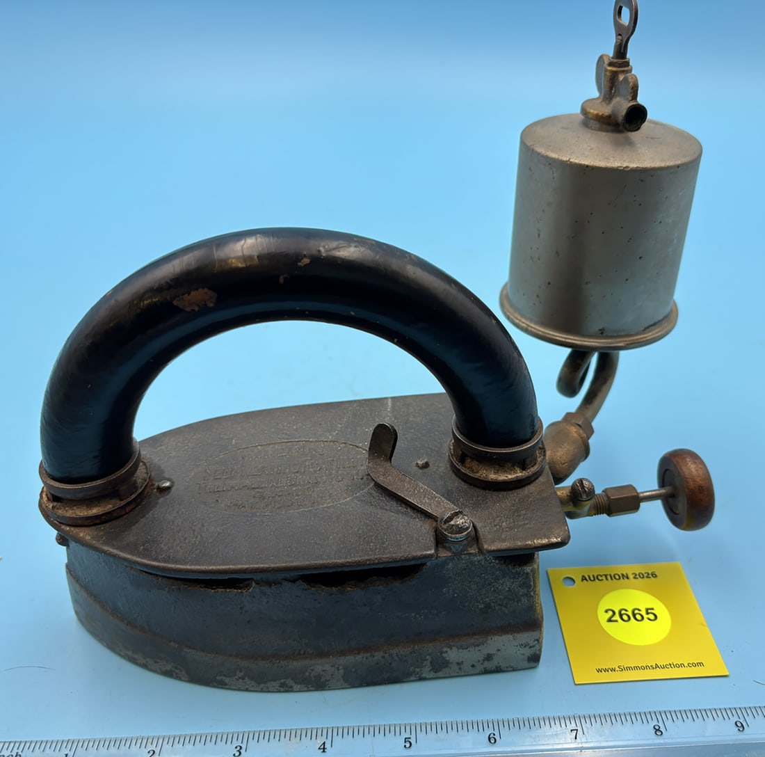 Gasoline, Imperial Self Heating Flat Iron, The Imperial Brass Mfg Co, Chicago, Ill, Pat Feb 28.11... (1 of 4)