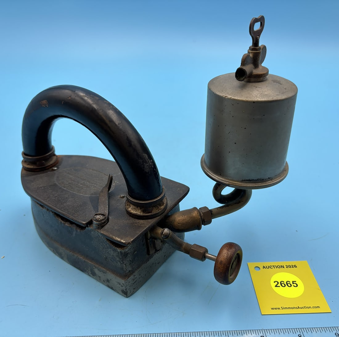 Gasoline, Imperial Self Heating Flat Iron, The Imperial Brass Mfg Co, Chicago, Ill, Pat Feb 28.11... - 2