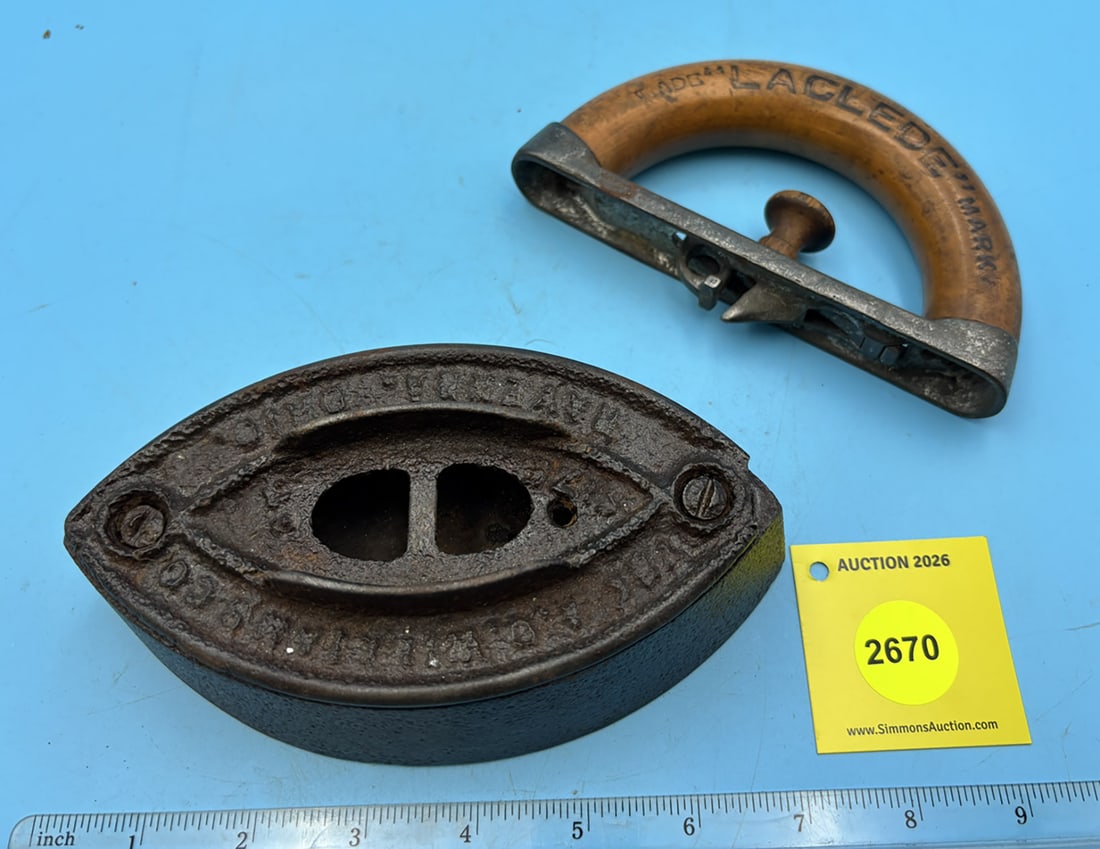 Cold handle, Simmons Hdw. Co. St. Louis, marked Laclede on handle L 6 3/4" - 2
