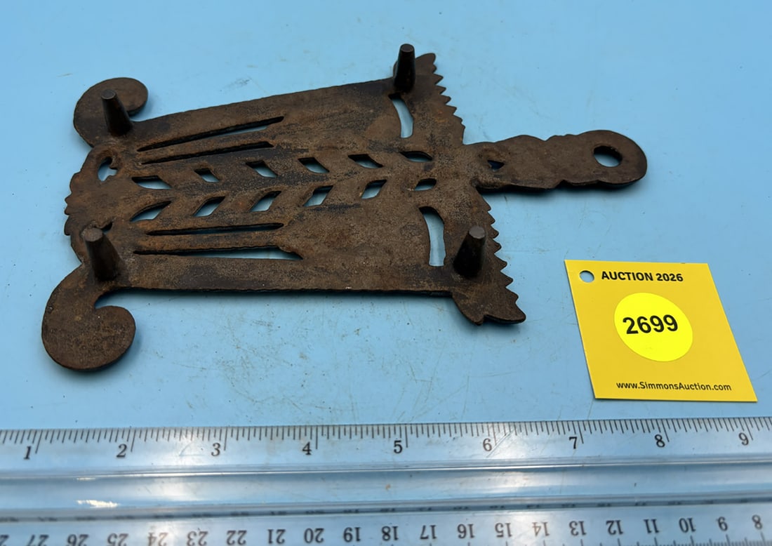 Grain and Tassel/ Lincoln Drape trivet w/ four feet and handle - 2