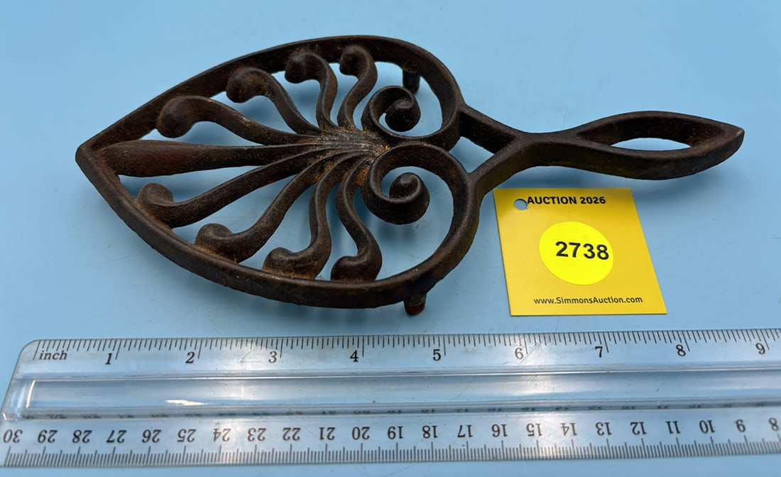 Peacock/ Tree of life trivet w/ handle and three feet: Peacock/ Tree of life trivet w/ handle and three feet