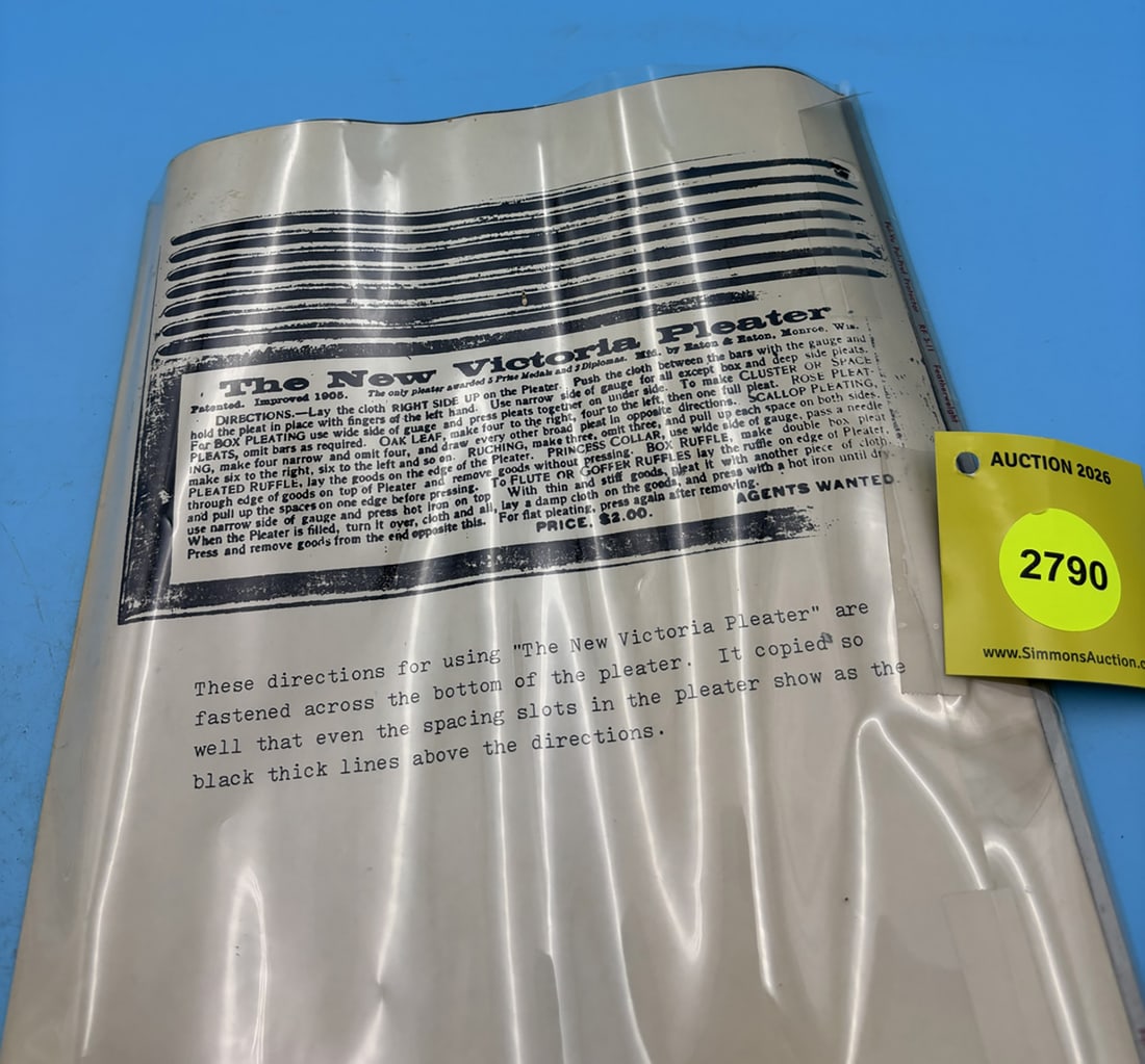Instructions for Victoria pleater: Instructions for Victoria pleater