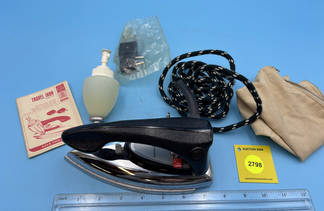 General Electric travel iron w/cloth bag - 2