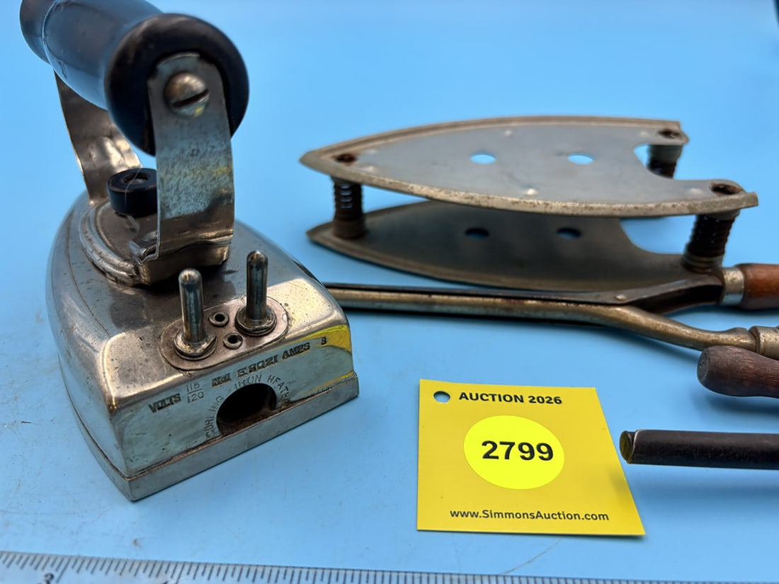Universal /Landers Fary, Clock, New Britain CT, w/2 curling irons and trivet - 3