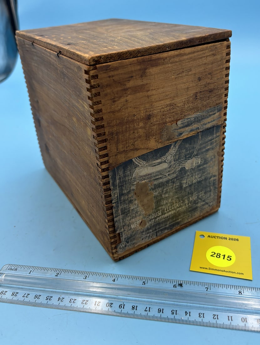 Westinghouse wooden docetailed box only for iron, w/label: Westinghouse wooden docetailed box only for iron, w/label
