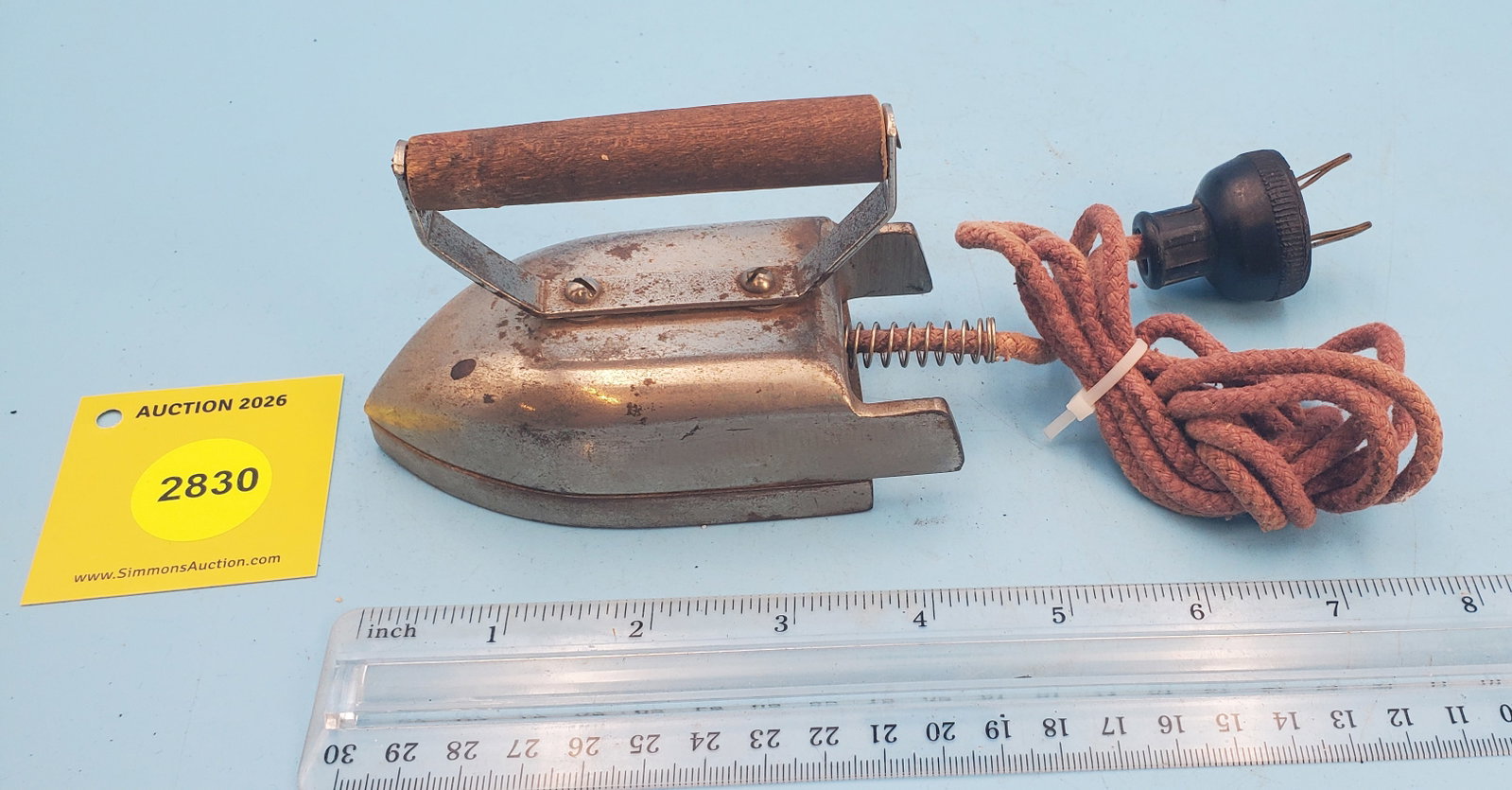 Child's electric iron, replaced hand grip: Child's electric iron, replaced hand grip