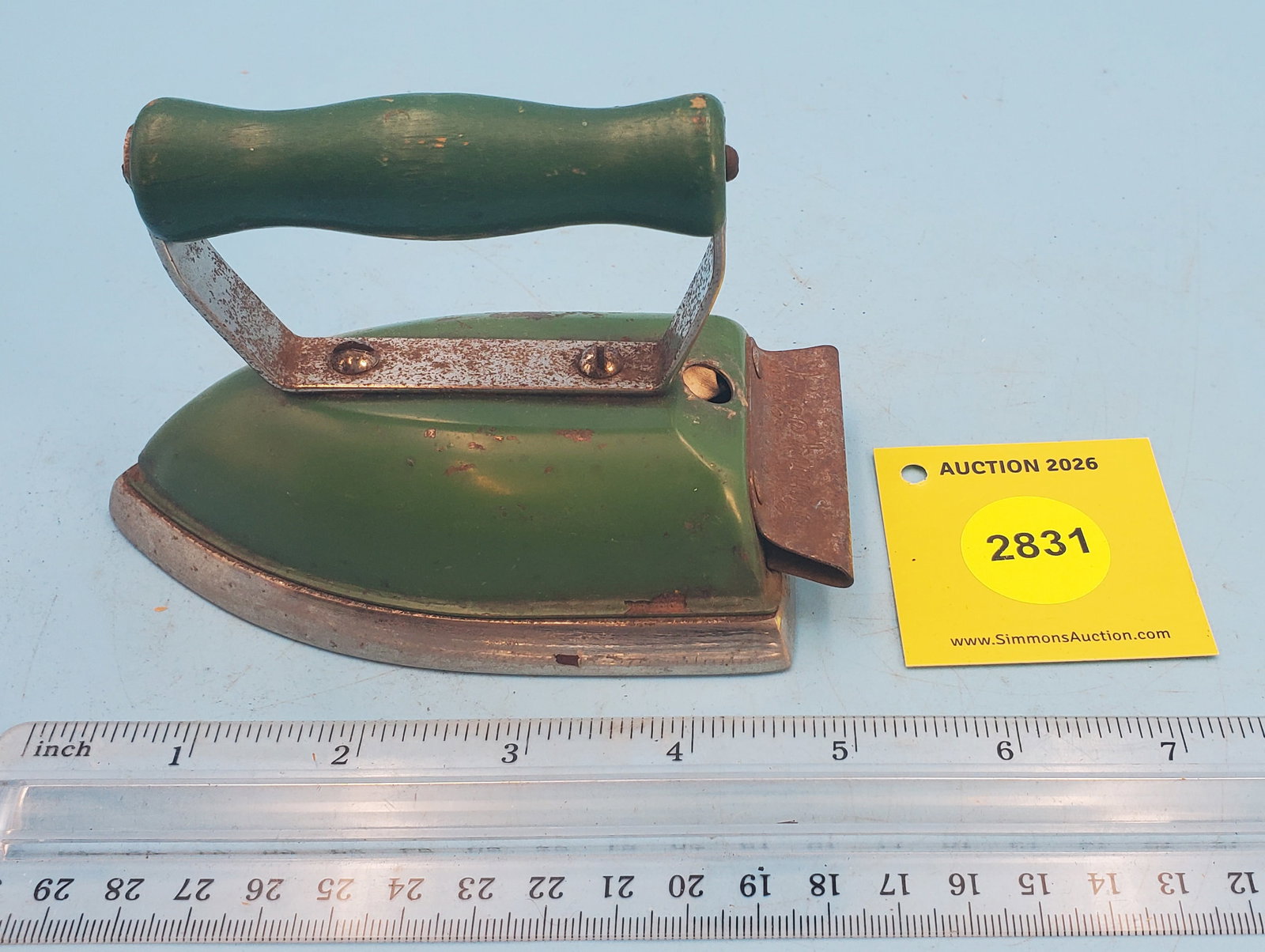 "Sunny Suzy" child's iron, green base and handle: "Sunny Suzy" child's iron, green base and handle