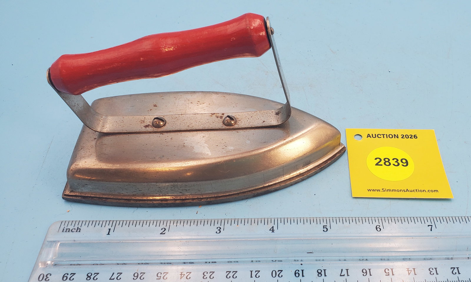 Child's iron angled red grip handle - 2