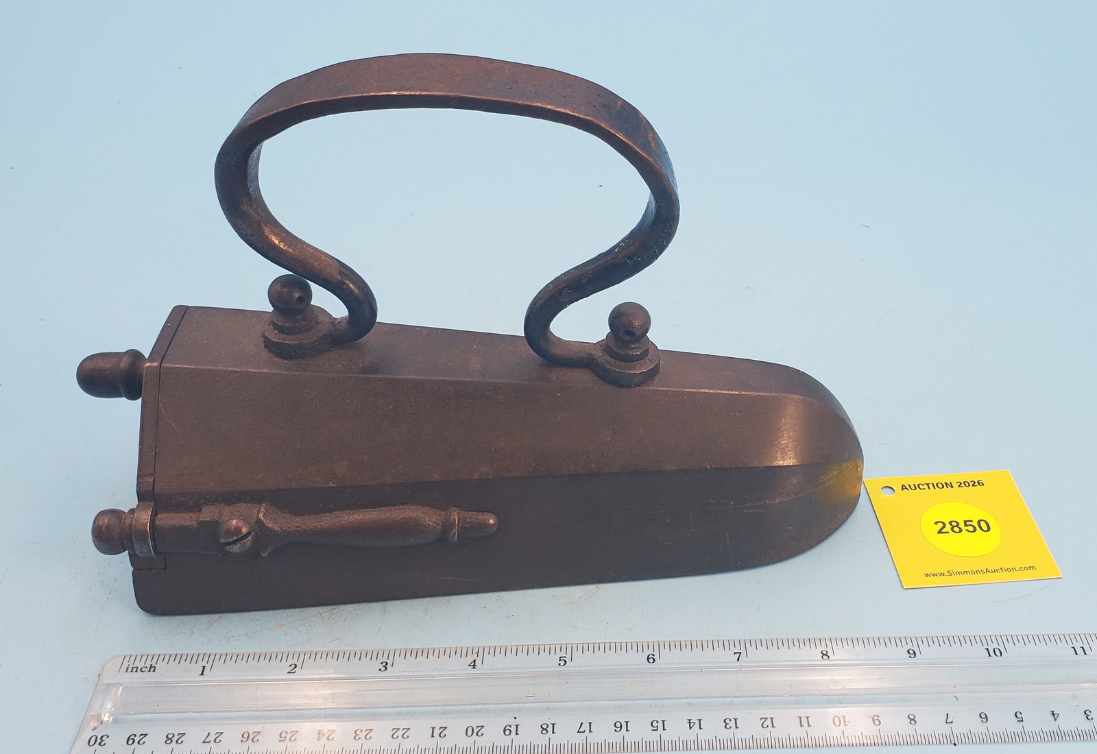 Box iron w/ swing gate, angular body shape - 2