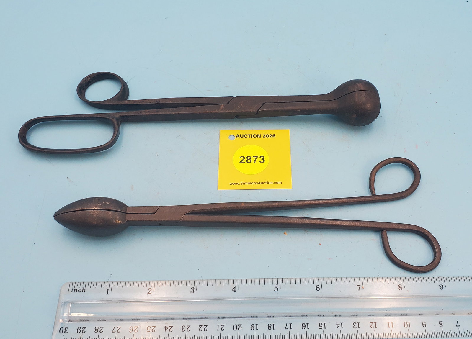 Lot of 2 edge irons, one oval, one round: Lot of 2 edge irons, one oval, one round
