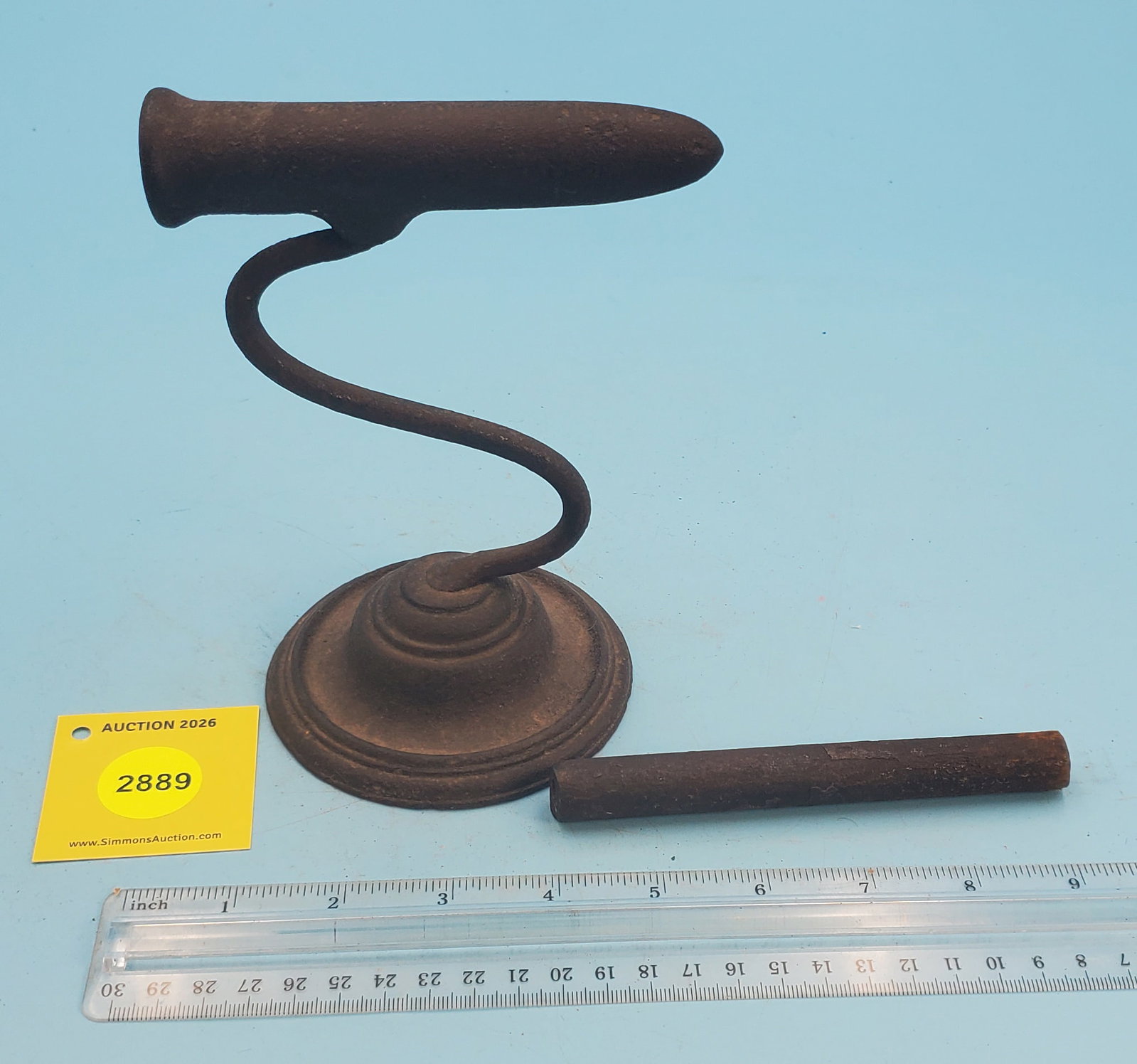 Number 10 goffering iron, 5'' long barrel: Number 10 goffering iron, 5'' long barrel