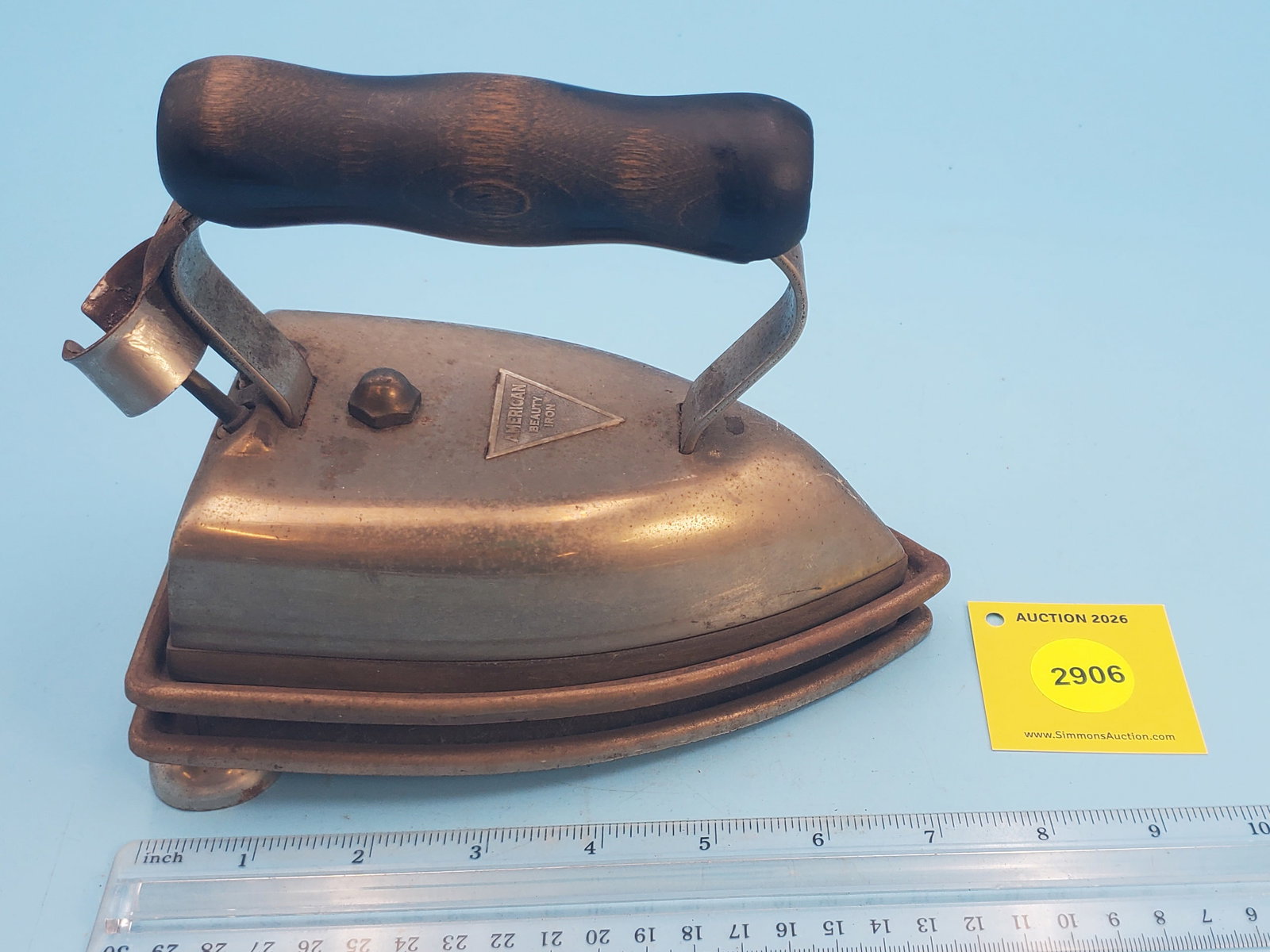 American Beauty Iron, American Electric Heating Co. PAT DEC. 25, 1917. Electric iron w/ trivet: American Beauty Iron, American Electric Heating Co. PAT DEC. 25, 1917. Electric iron w/ trivet