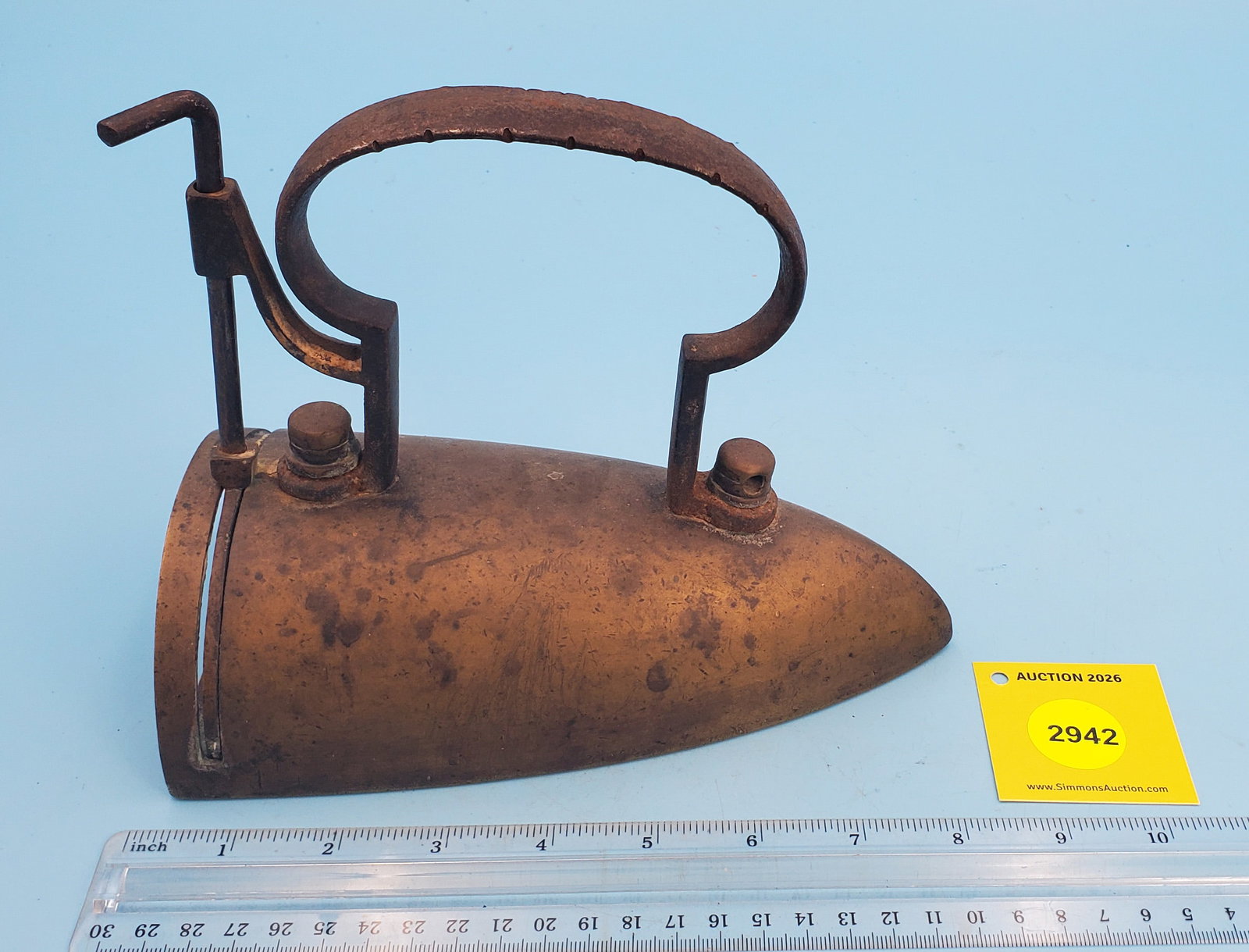 Brass box iron w/lift gate, no slug or markings (1 of 3)
