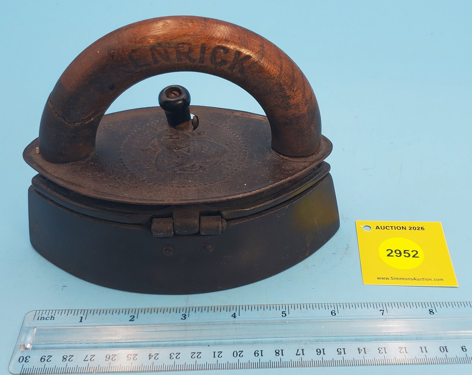 Kenrick slug iron, side opening, name on handle, w/slug (1 of 2)