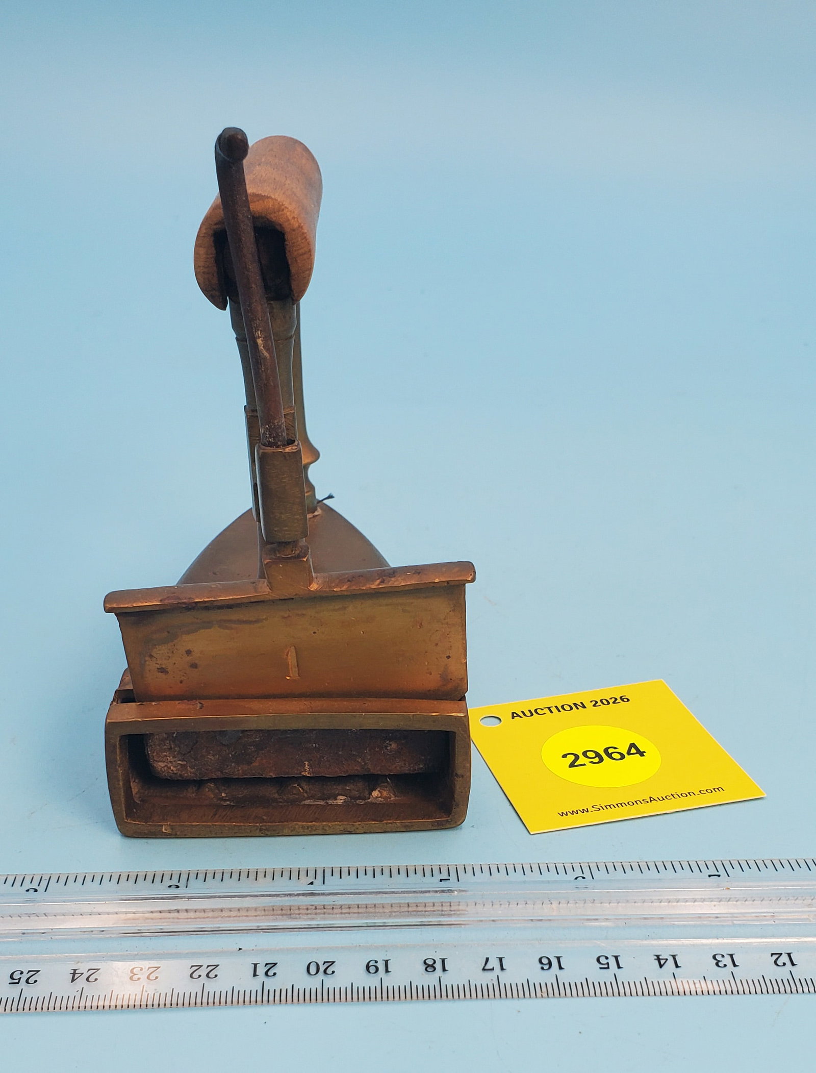 Brass box iron, rear lift gate, w/slug - 2