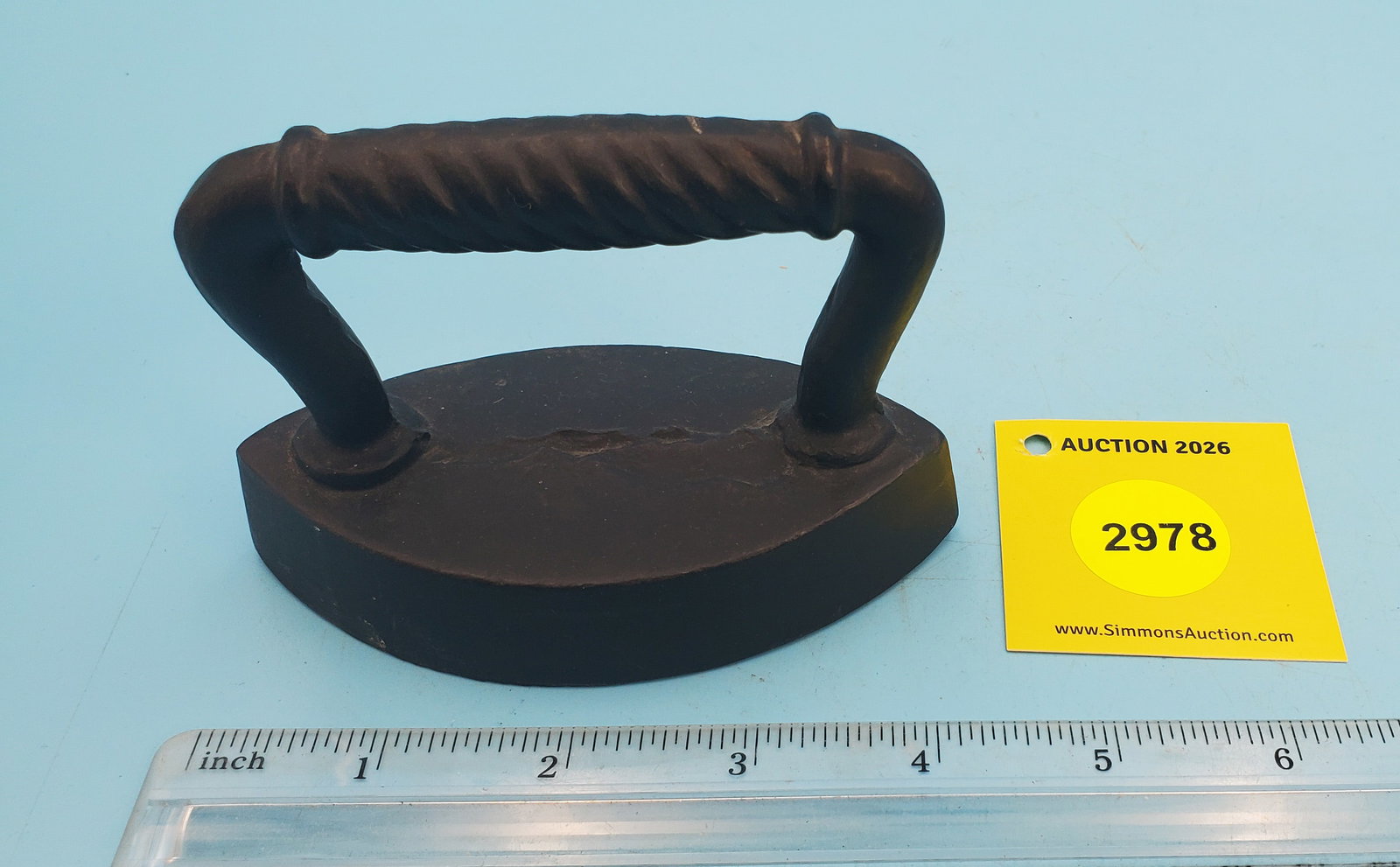 Child's iron, double point, rope handle: Child's iron, double point, rope handle