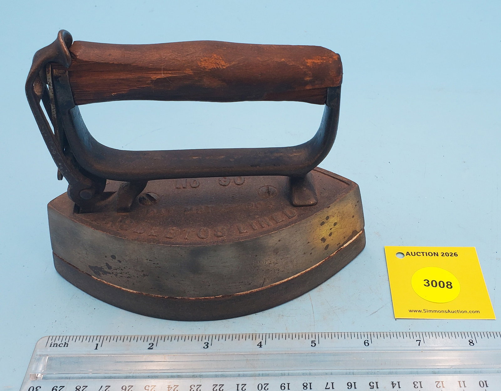 Sensible No 90 asbestos lined iron, pat May 5, 1908: Sensible No 90 asbestos lined iron, pat May 5, 1908