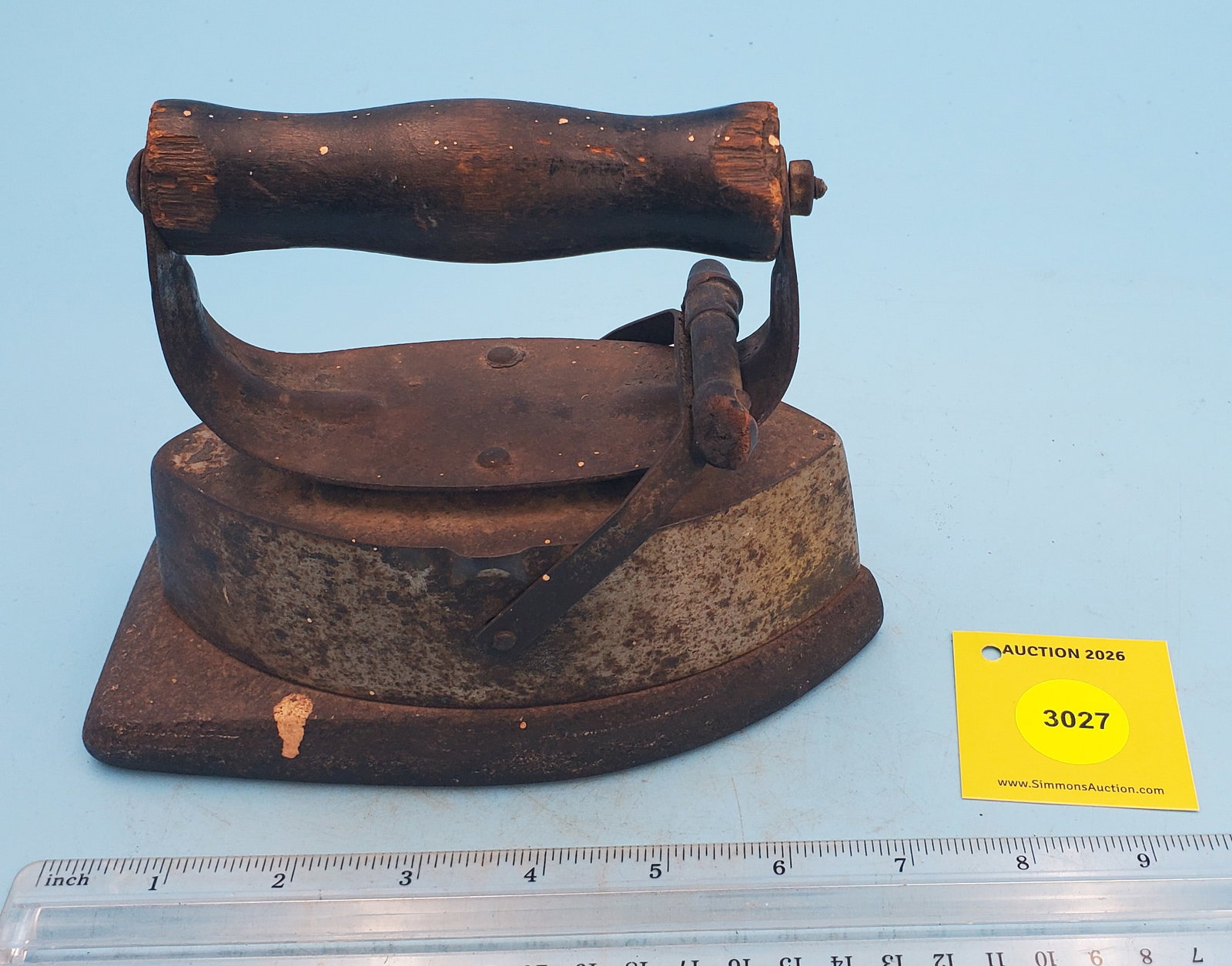 Asbestos sad iron, w/flat back (1 of 3)