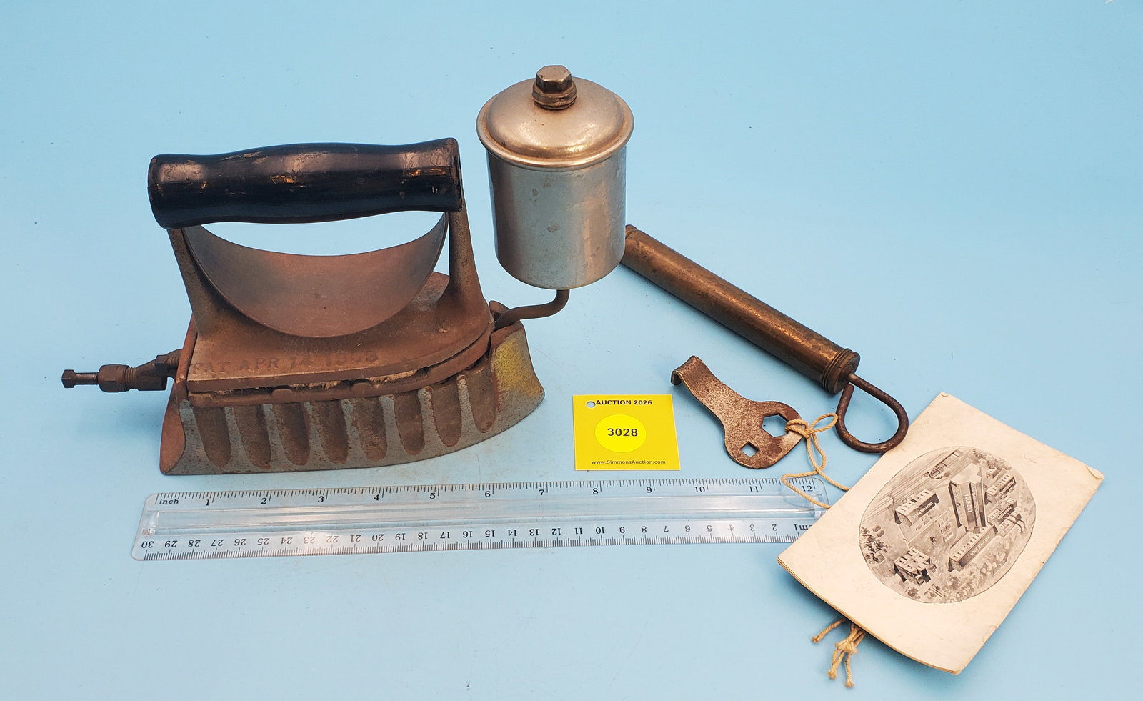 The Monitor, The Monitor Sad Iron Co., Big Prairie, OH, rear fuel tank, heatshield, ribbed sides w/ (1 of 2)