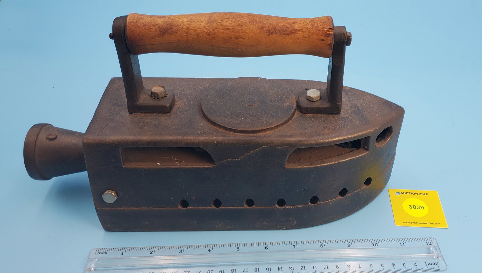 Commercial laundry steam iron, L Behrstock Co. Chicago Pat 1892 - 2