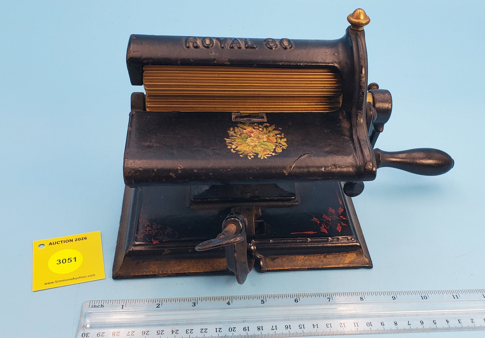 Machine, Royal 80, Perin & Gaff Mfg Co, Cin O, Pat Mar 14 76', Roll 5 7/8" (1 of 2)