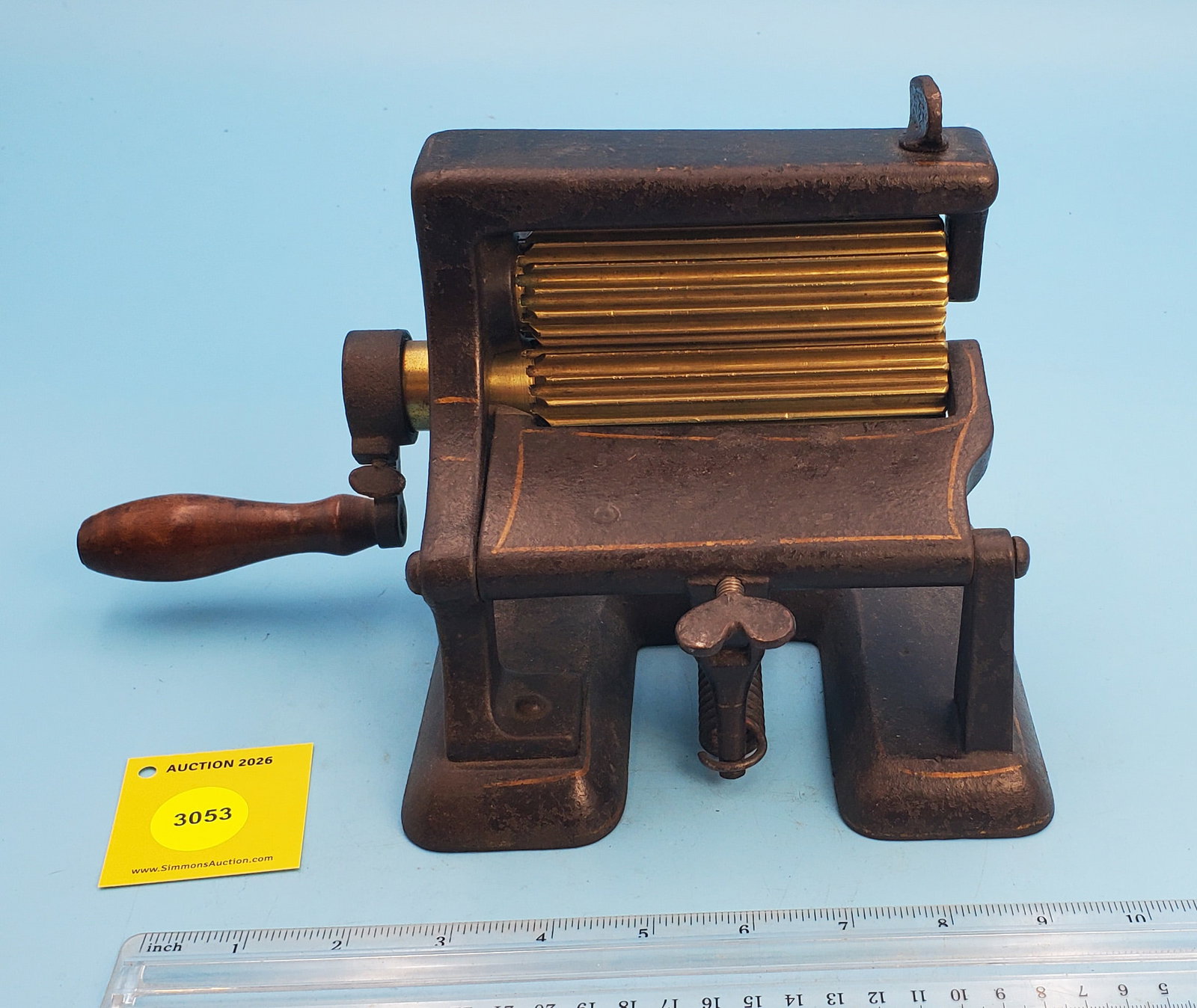 Machine, The Climax, H B Adams Patent, Roll 4", yellow pinstriping, no slugs (1 of 2)