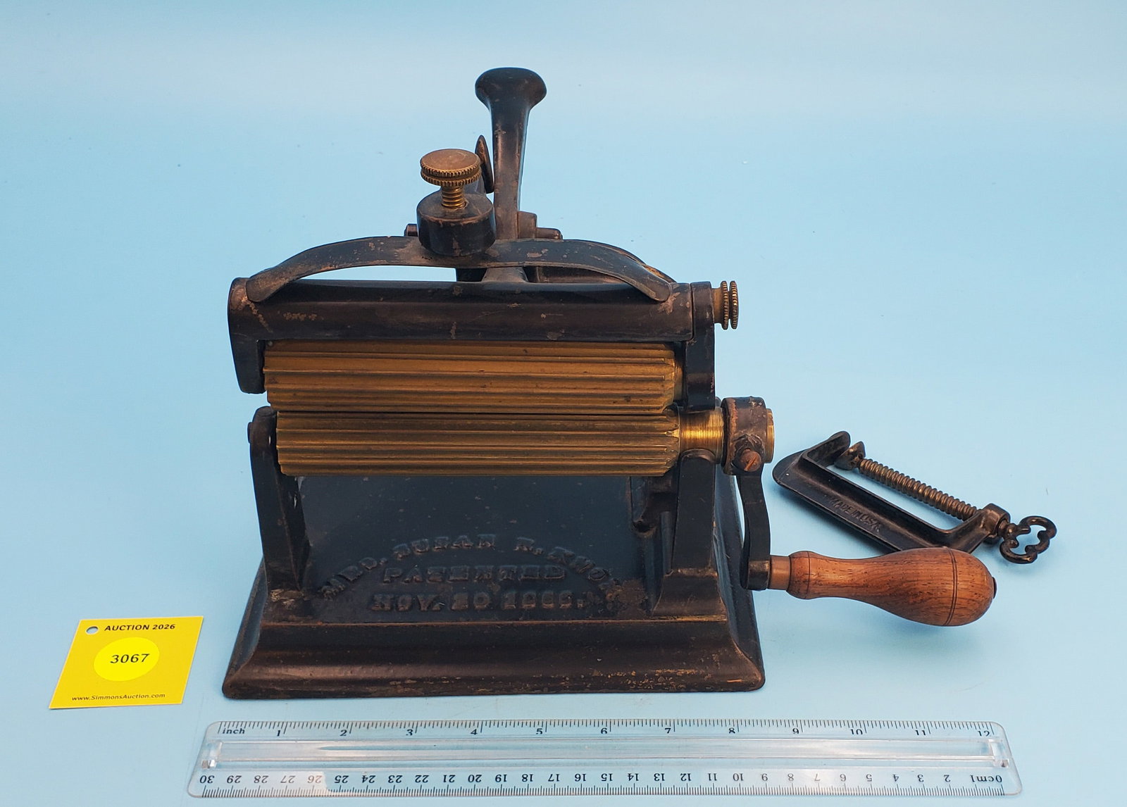 Machine, Mrs. Susan R. Knox, Patented Nov 20, 1866, Manf'd by CS Osborne & Co, Newark N.J. w/slugs, (1 of 3)